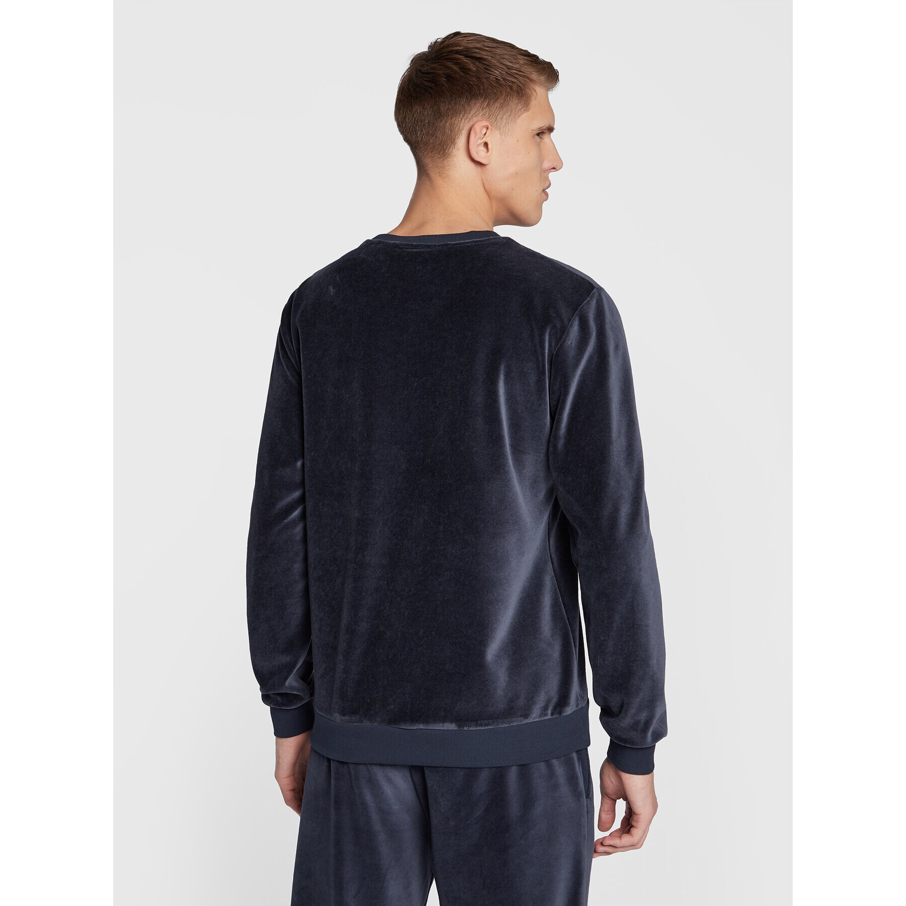 Tommy Hilfiger Mikina Velour UM0UM02670 Tmavomodrá Regular Fit - Pepit.cz