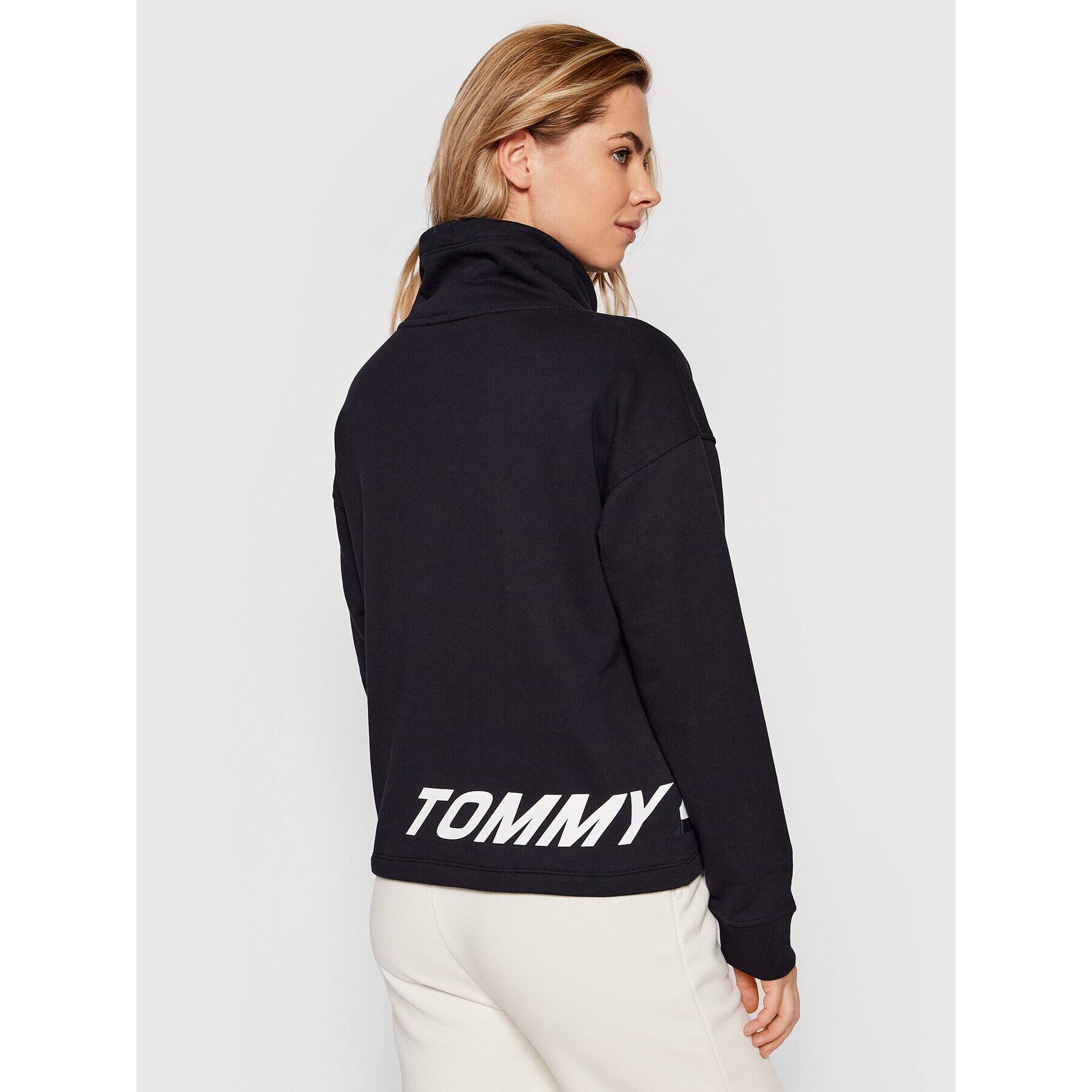 Tommy Hilfiger Mikina Wrapped S10S101234 Tmavomodrá Relaxed Fit - Pepit.cz