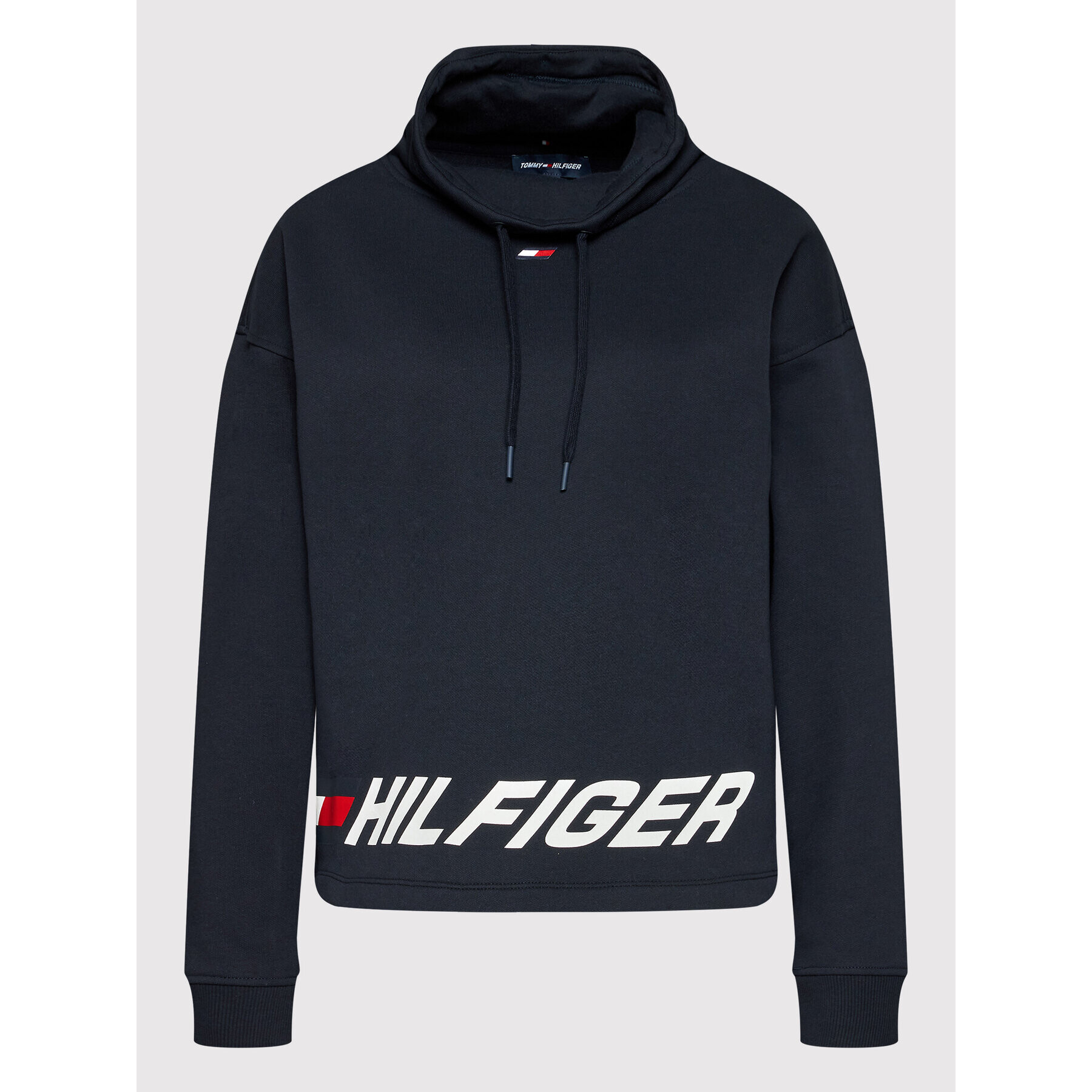 Tommy Hilfiger Mikina Wrapped S10S101234 Tmavomodrá Relaxed Fit - Pepit.cz