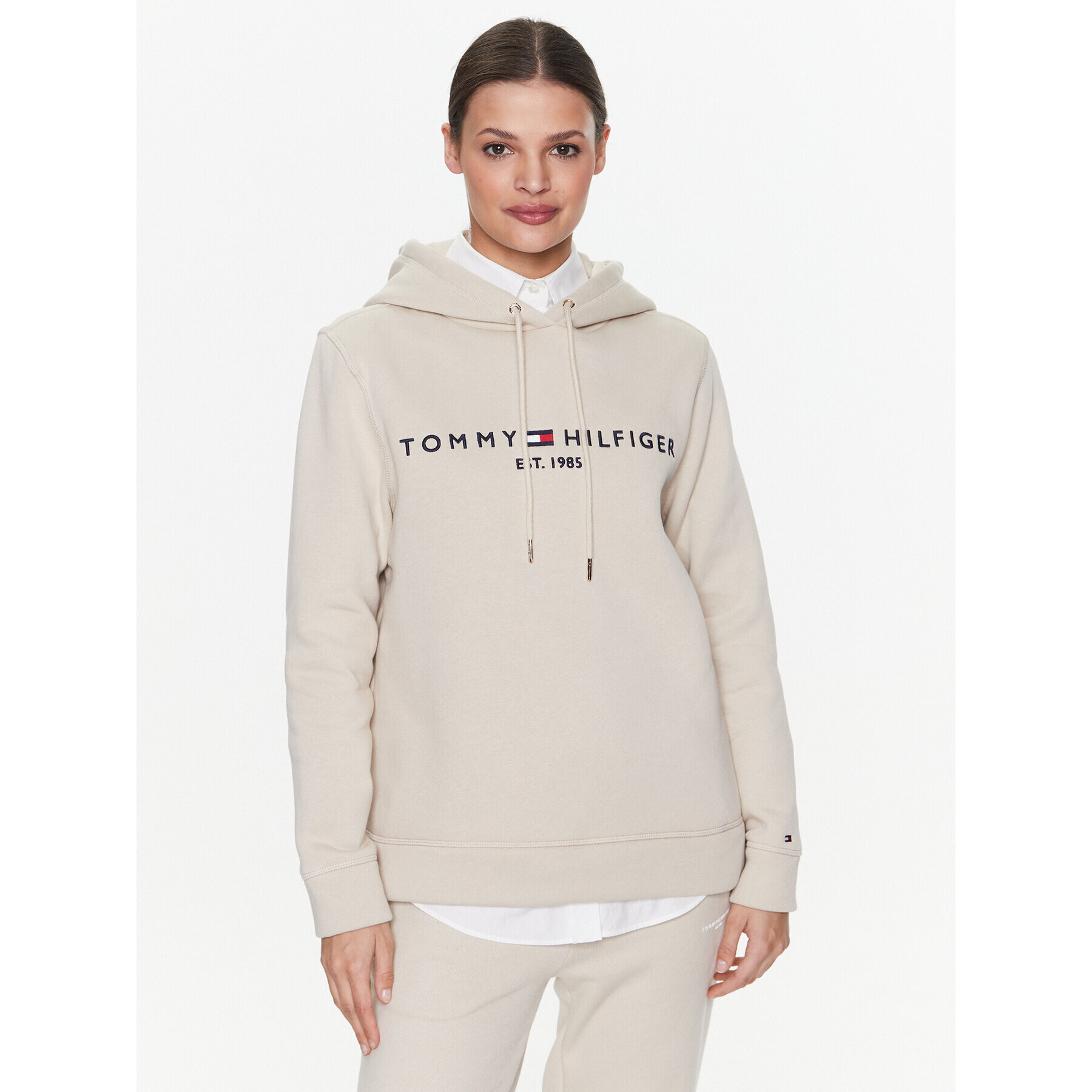 Tommy Hilfiger Mikina WW0WW26410 Béžová Regular Fit - Pepit.cz