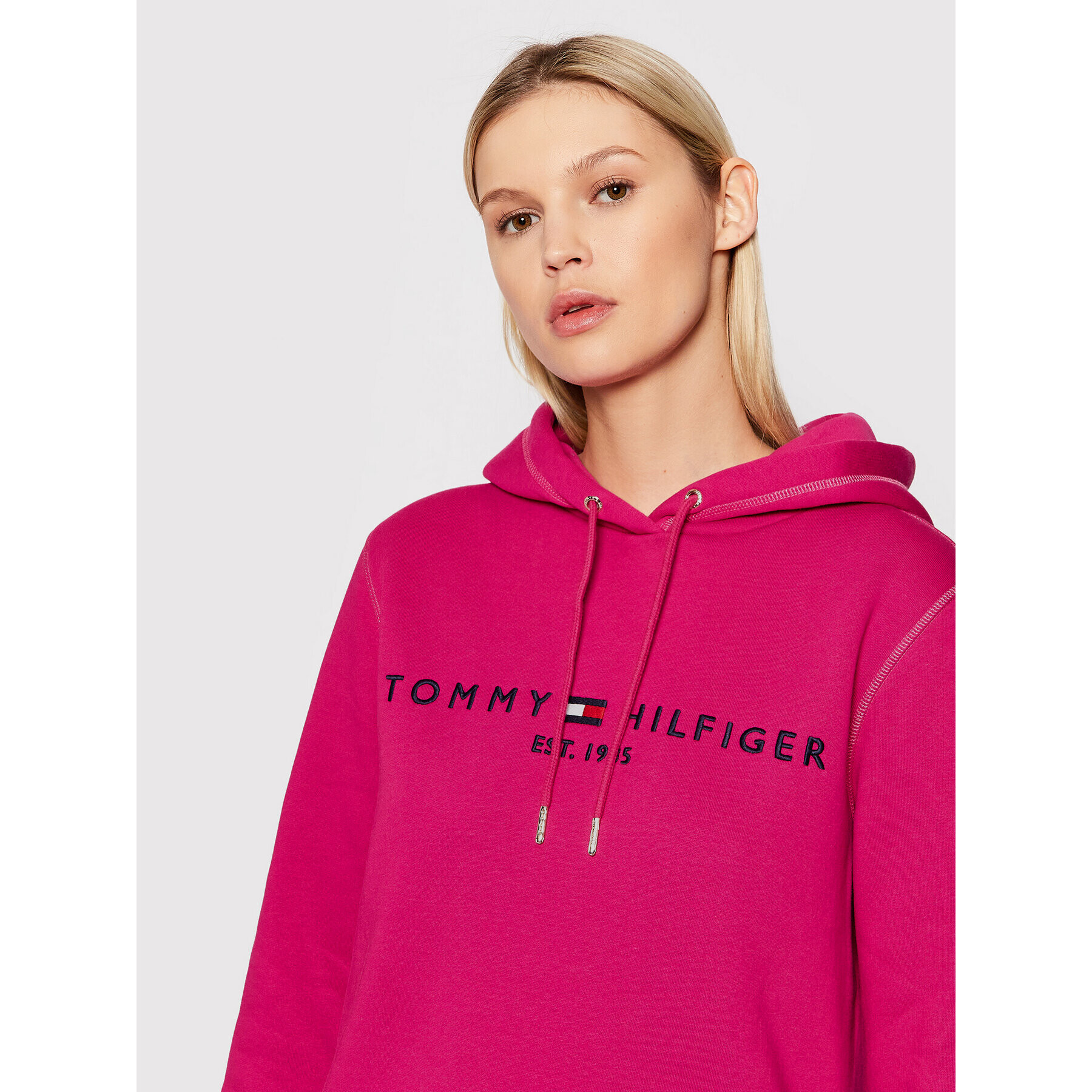 Tommy Hilfiger Mikina WW0WW26410 Růžová Regular Fit - Pepit.cz