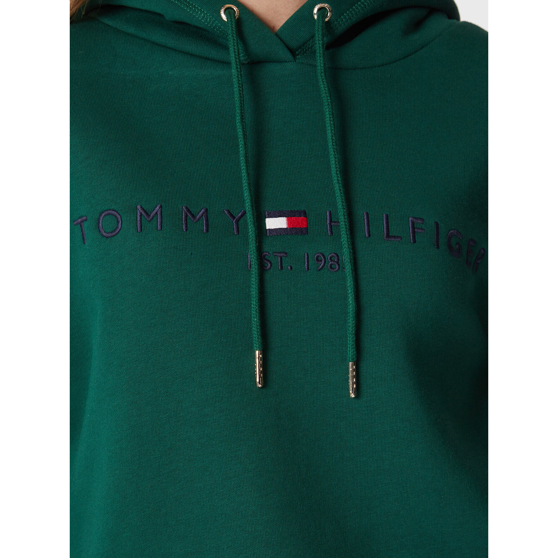 Tommy Hilfiger Mikina WW0WW26410 Zelená Regular Fit - Pepit.cz