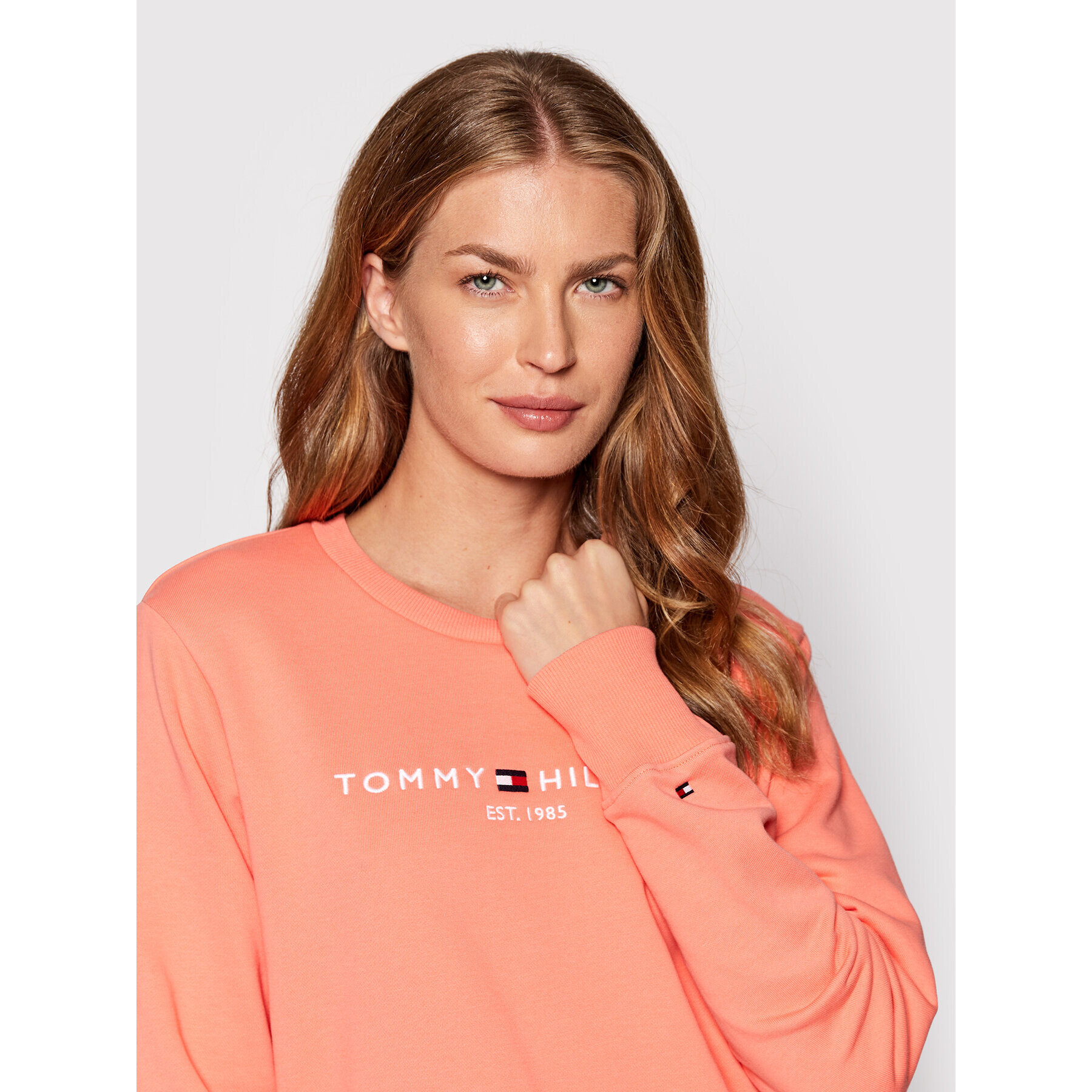 Tommy Hilfiger Mikina WW0WW28220 Oranžová Regular Fit - Pepit.cz