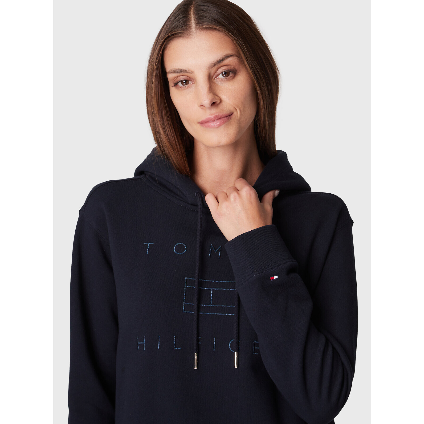 Tommy Hilfiger Mikina WW0WW34636 Tmavomodrá Regular Fit - Pepit.cz