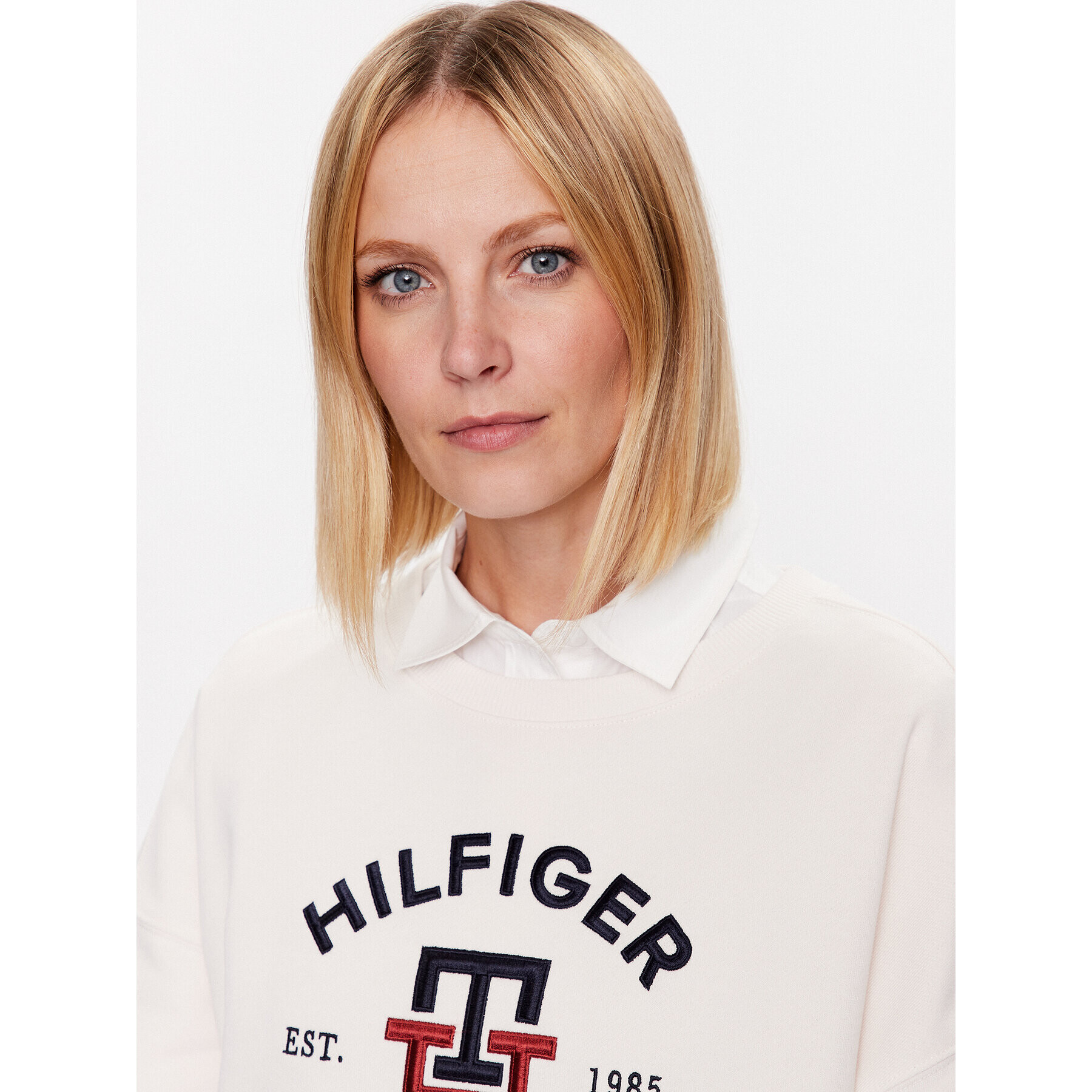 Tommy Hilfiger Mikina WW0WW39188 Écru Relaxed Fit - Pepit.cz