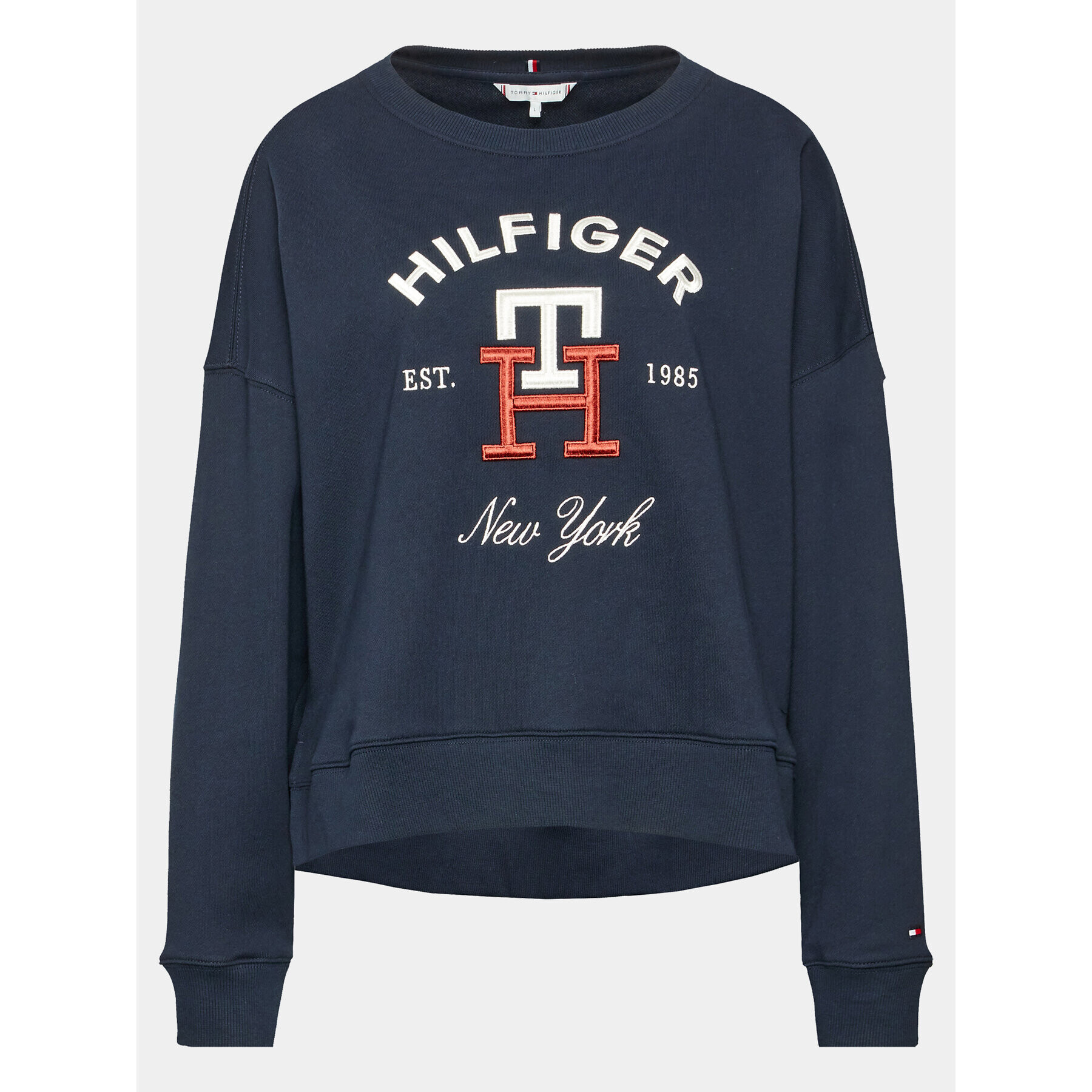 Tommy Hilfiger Mikina WW0WW39188 Tmavomodrá Relaxed Fit - Pepit.cz