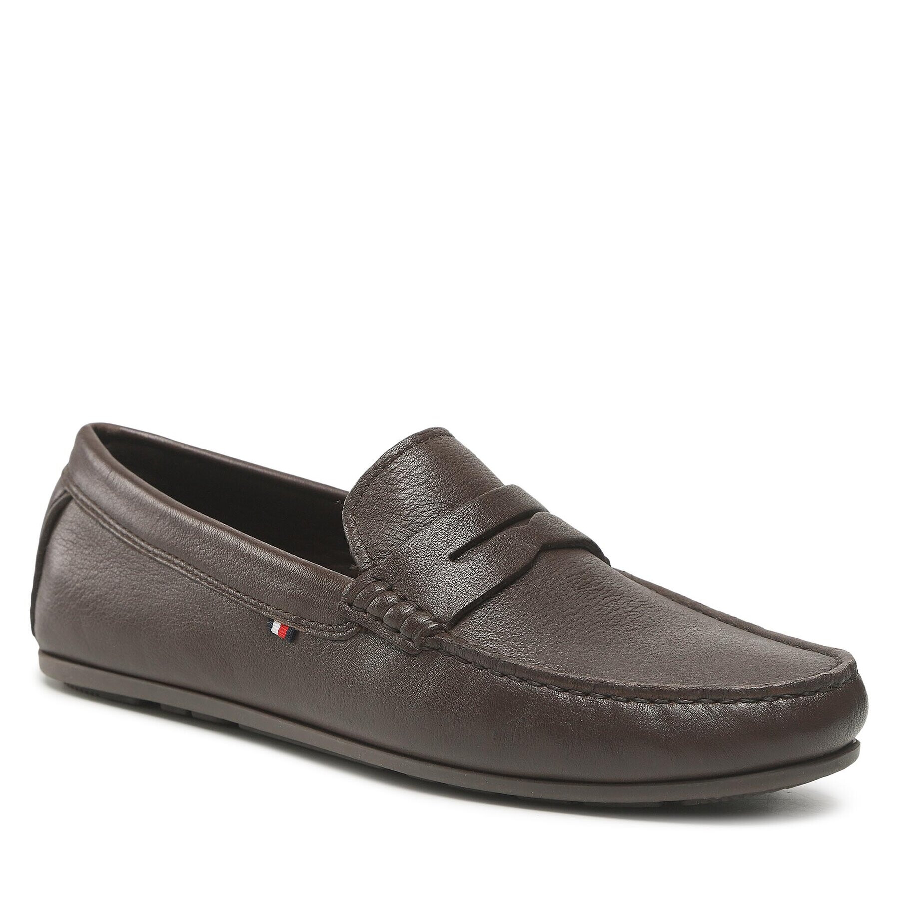 Tommy Hilfiger Mokasíny Casual Hilfiger Leather Driver FM0FM04446 Hnědá - Pepit.cz