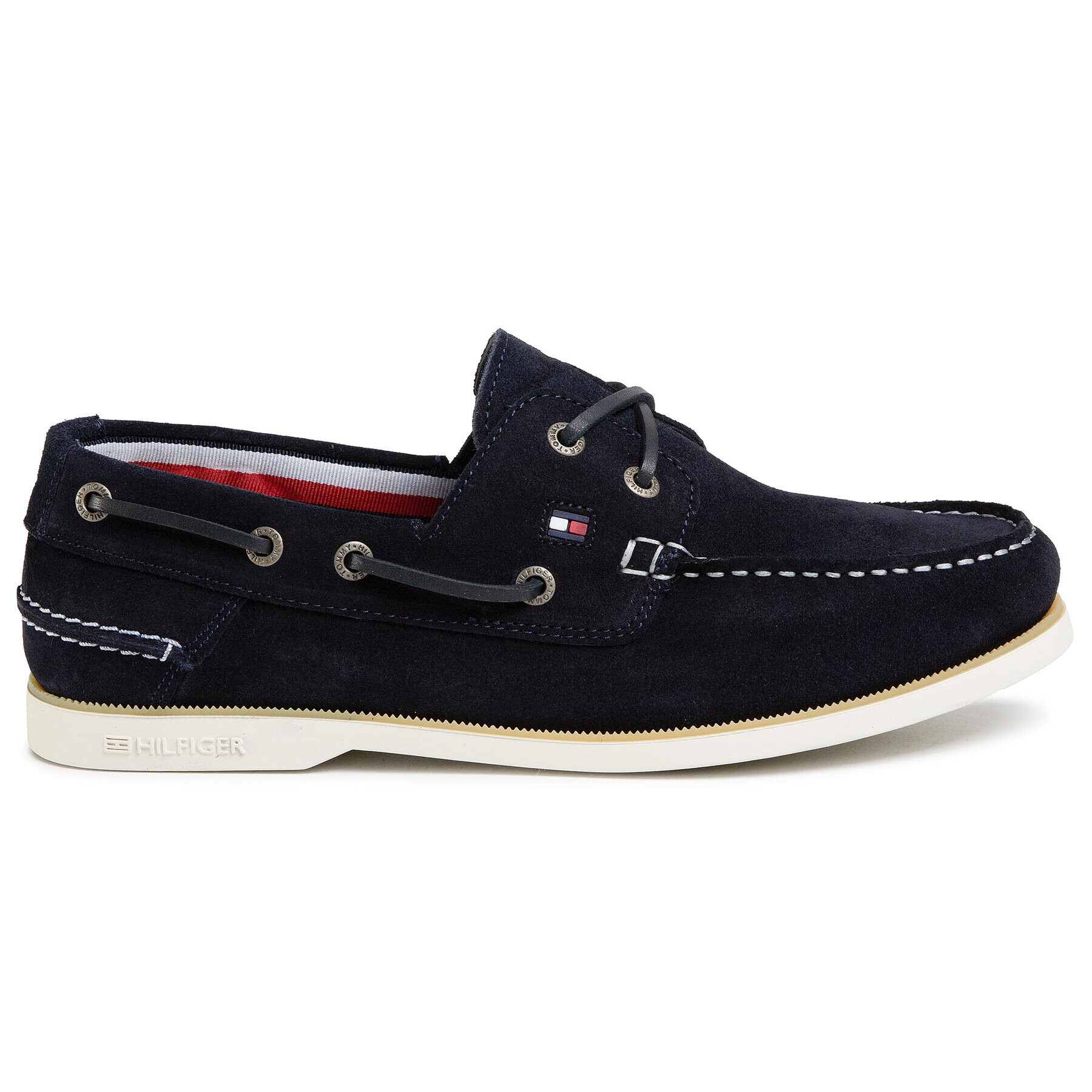 Tommy Hilfiger Mokasíny Classic Suede Boatshoe FM0FM02736 Tmavomodrá - Pepit.cz