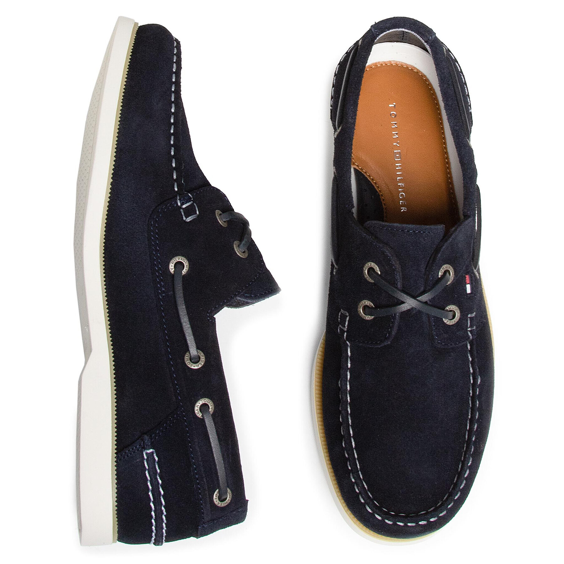 Tommy Hilfiger Mokasíny Classic Suede Boatshoe FM0FM02736 Tmavomodrá - Pepit.cz