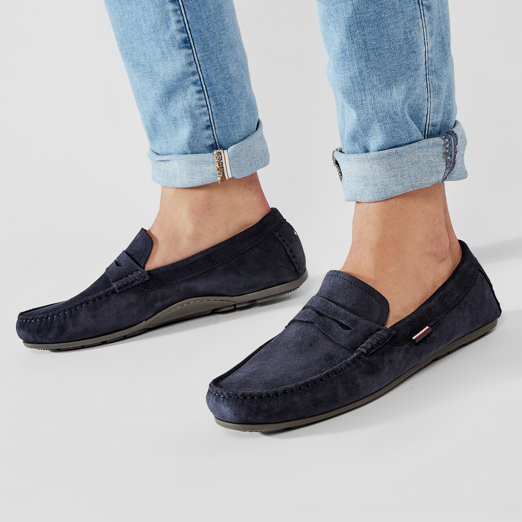 Tommy Hilfiger Mokasíny Classic Suede Penny Loafer FM0FM02725 Tmavomodrá - Pepit.cz