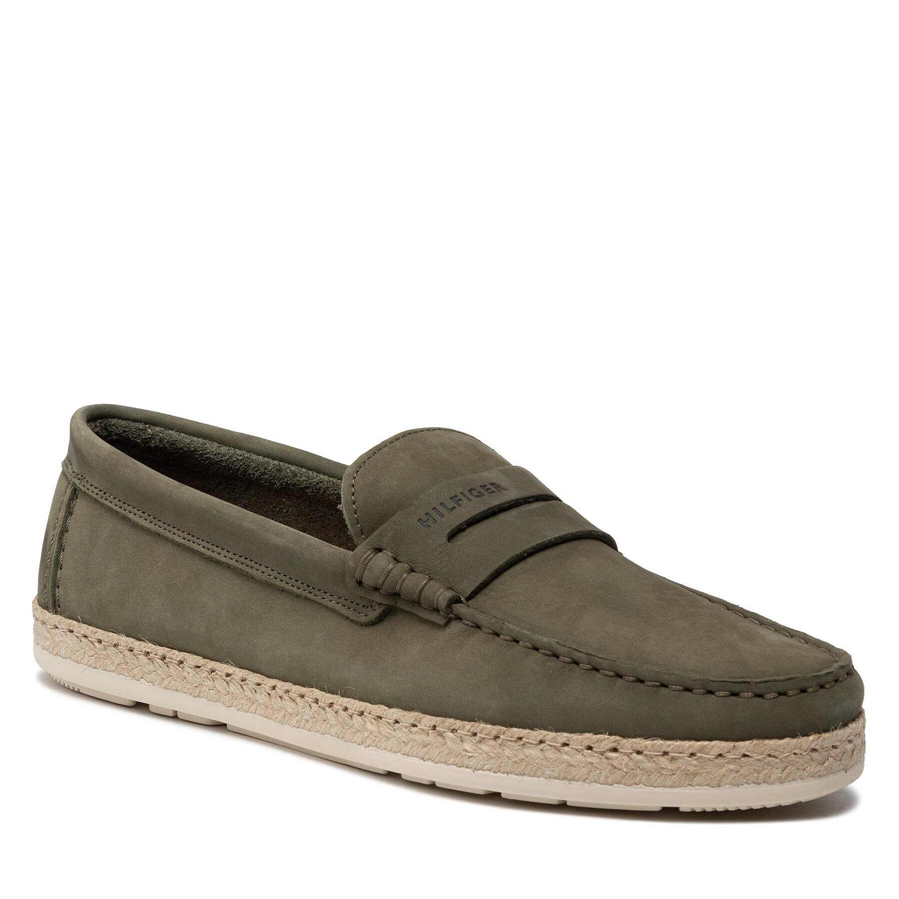 Tommy Hilfiger Mokasíny Jute Nubuck Mocassin FM0FM03961 Zelená - Pepit.cz