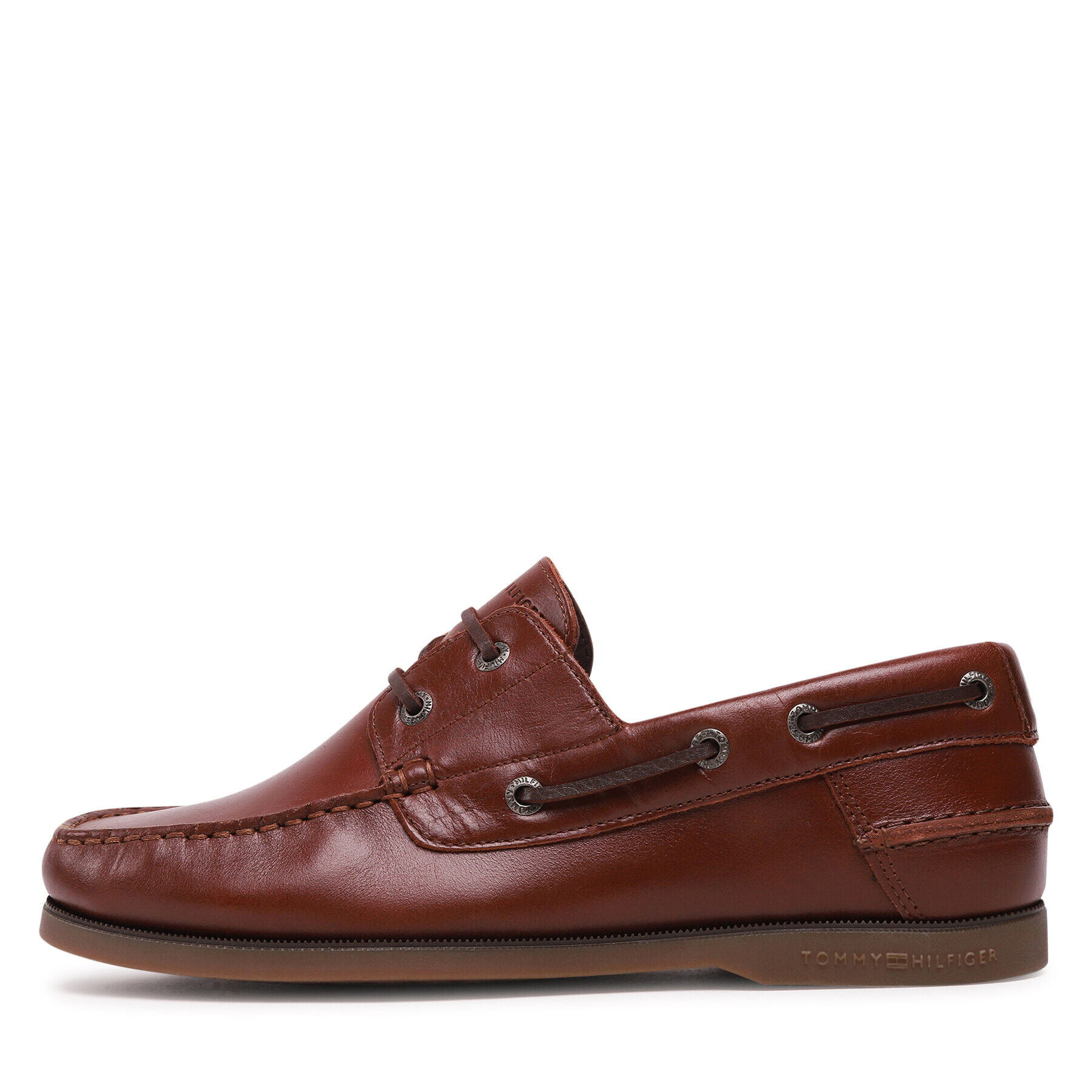 Tommy Hilfiger Mokasíny Th Boat Shoe Core Leather FM0FM04506 Hnědá - Pepit.cz