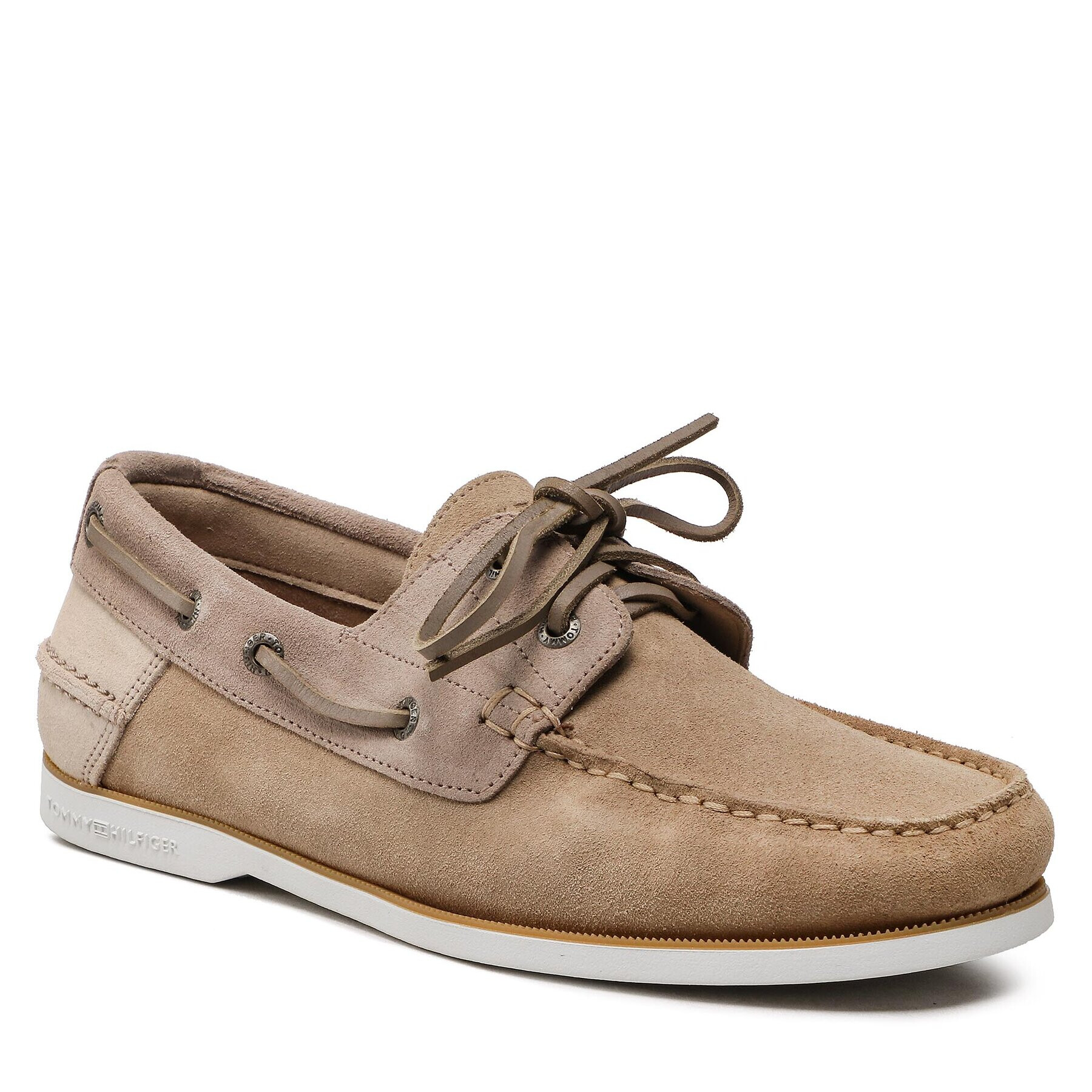 Tommy Hilfiger Mokasíny Th Boat Shoe Core Suede FM0FM04505 Béžová - Pepit.cz