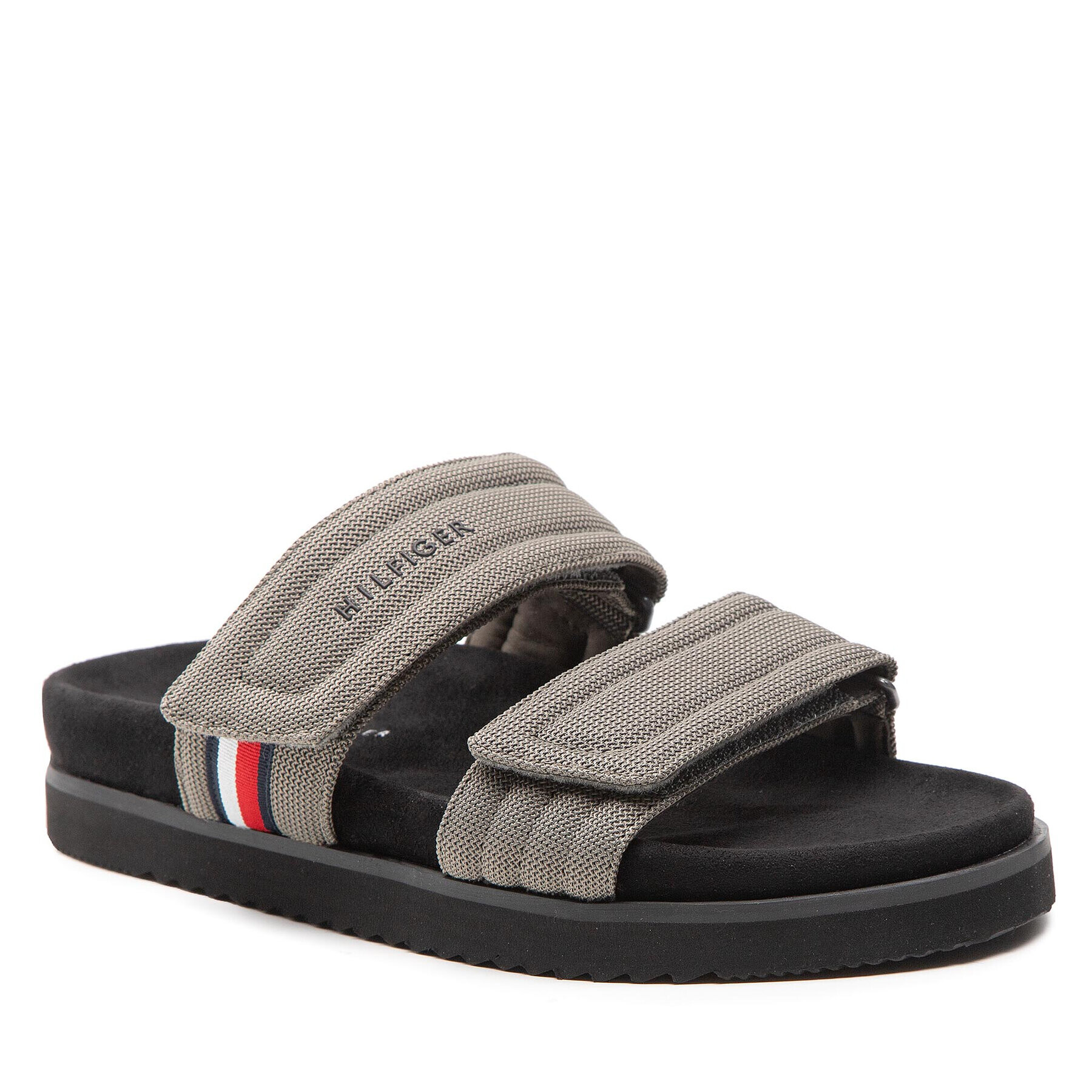 Tommy Hilfiger Nazouváky Cleated Strappy Hilfiger Sandal FM0FM04147 Šedá - Pepit.cz