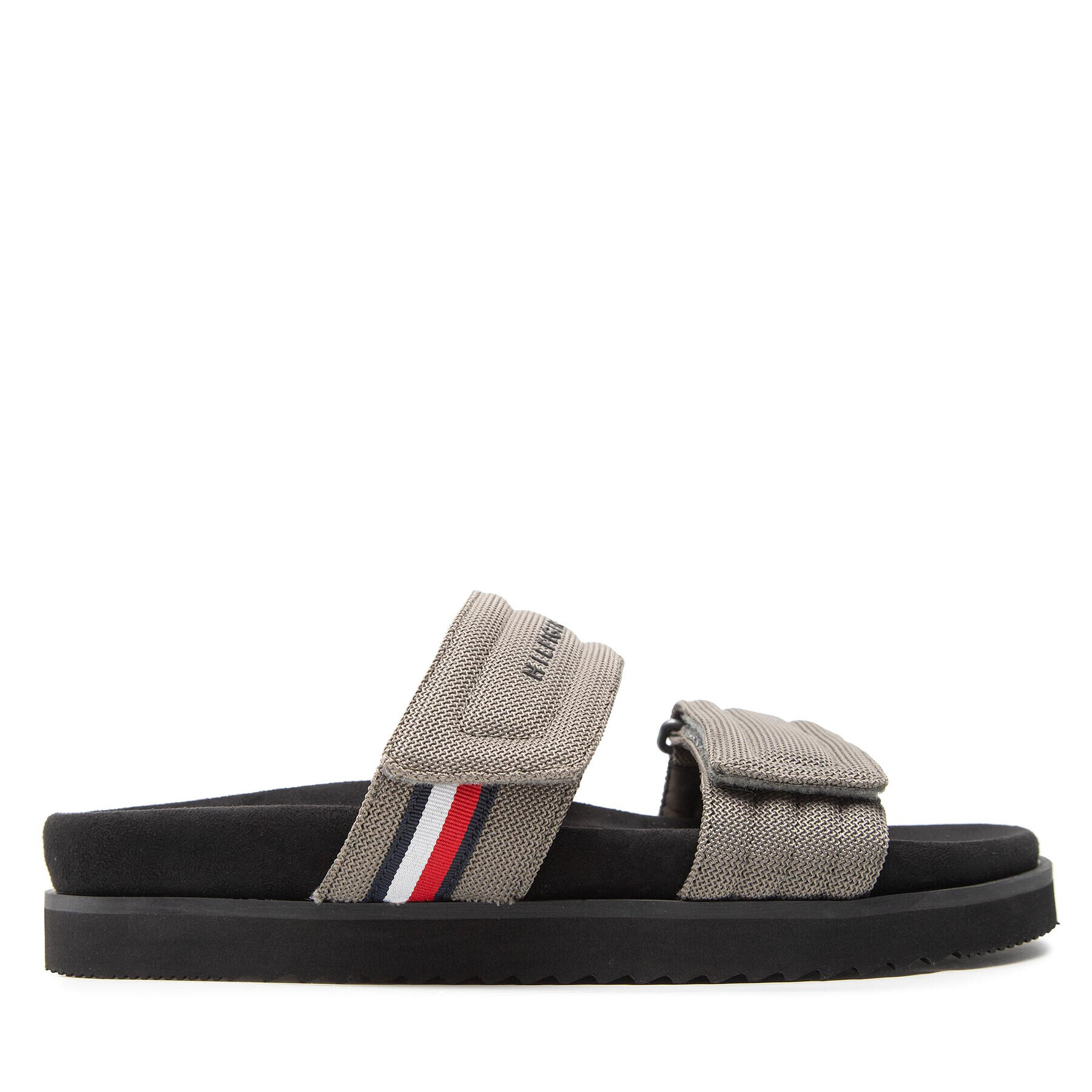 Tommy Hilfiger Nazouváky Cleated Strappy Hilfiger Sandal FM0FM04147 Šedá - Pepit.cz