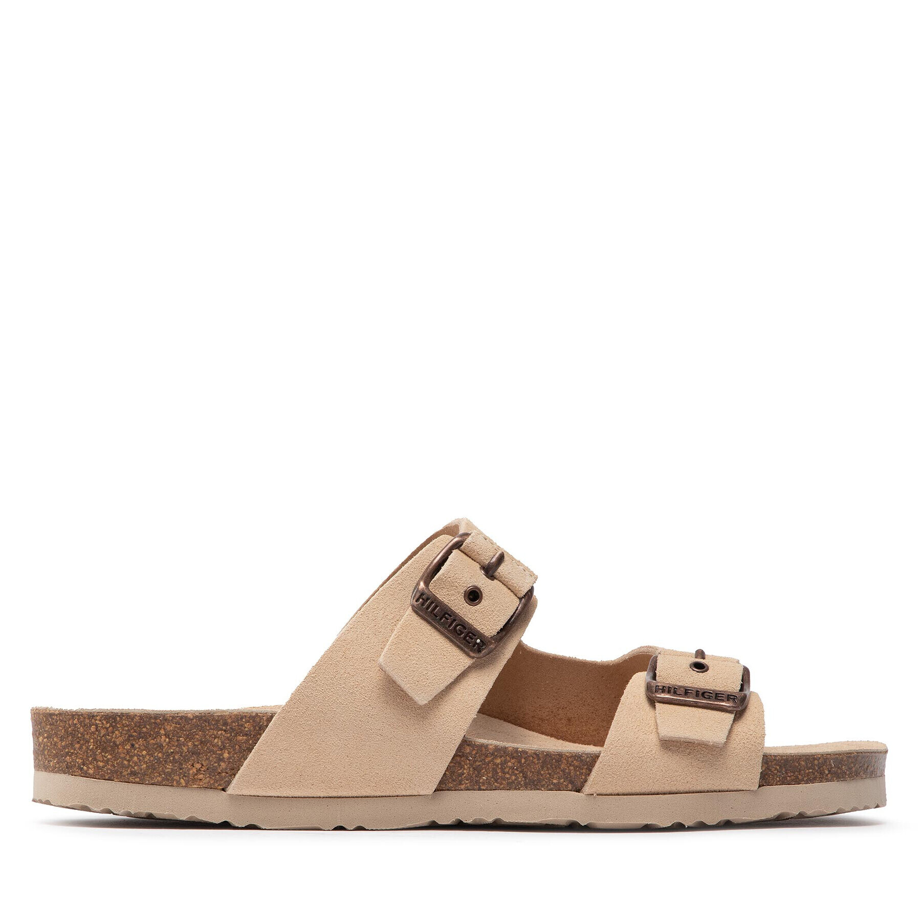 Tommy Hilfiger Nazouváky Cork Suede Buckle Sandal FM0FM04367 Béžová - Pepit.cz