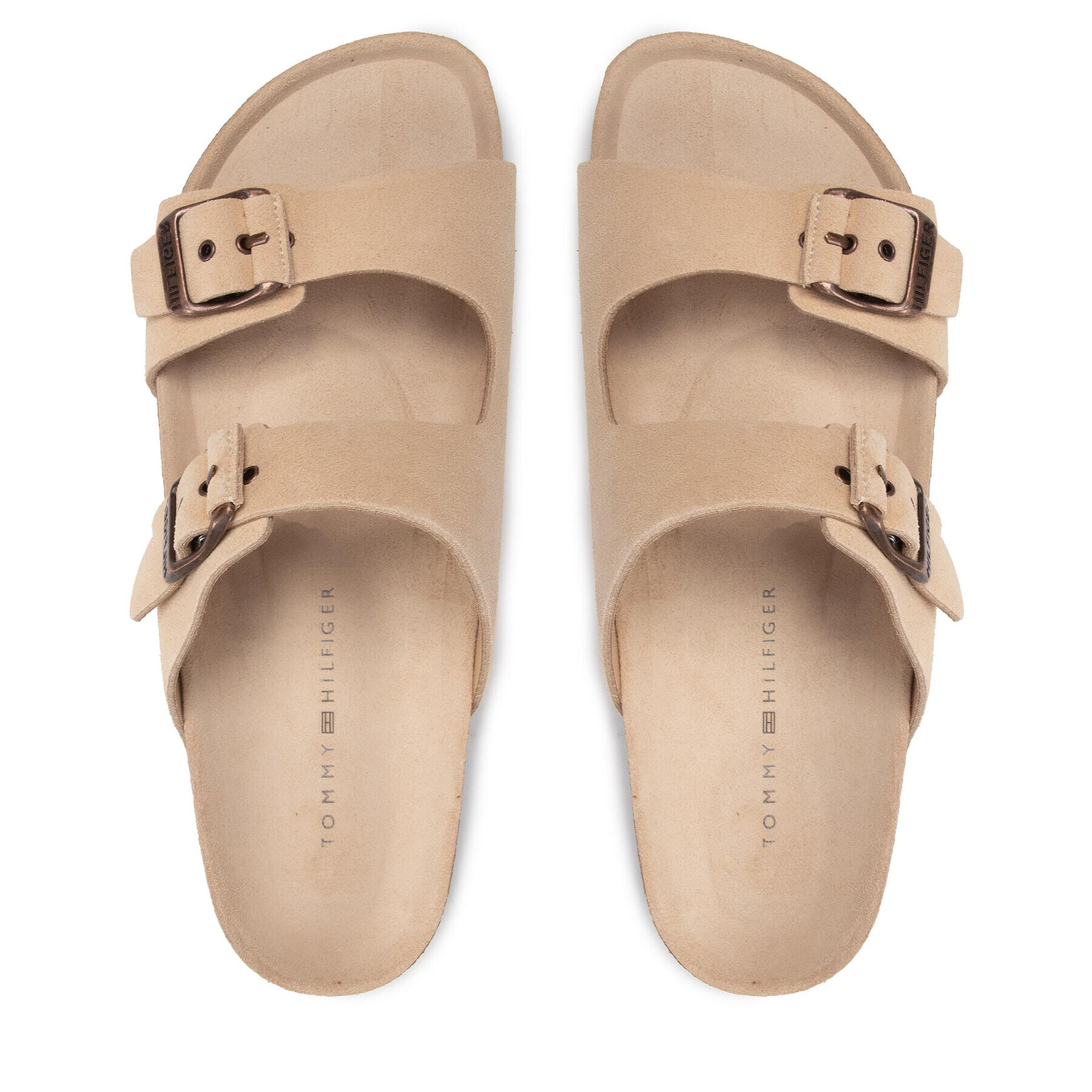 Tommy Hilfiger Nazouváky Cork Suede Buckle Sandal FM0FM04367 Béžová - Pepit.cz