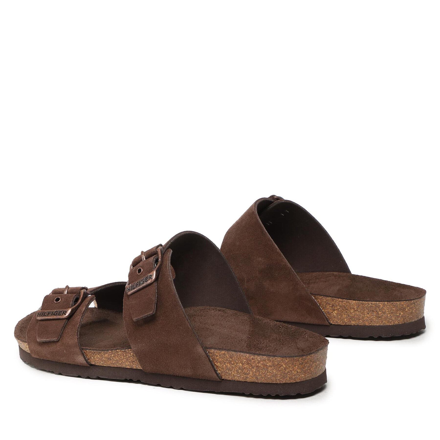 Tommy Hilfiger Nazouváky Cork Suede Buckle Sandal FM0FM04367 Hnědá - Pepit.cz