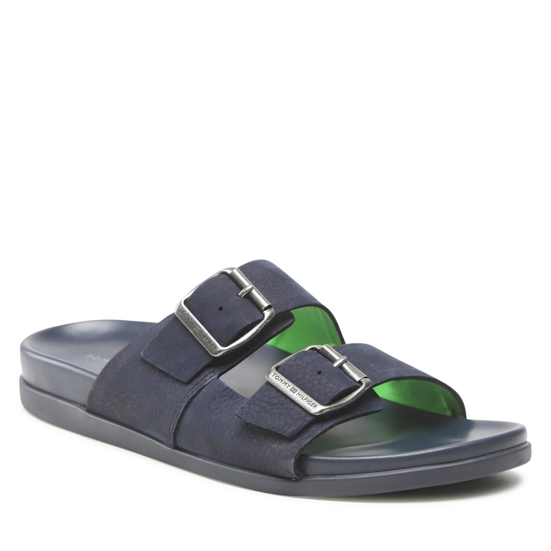 Tommy Hilfiger Nazouváky Hilfiger Nubuck Buckles Sandal FM0FM04459 Tmavomodrá - Pepit.cz