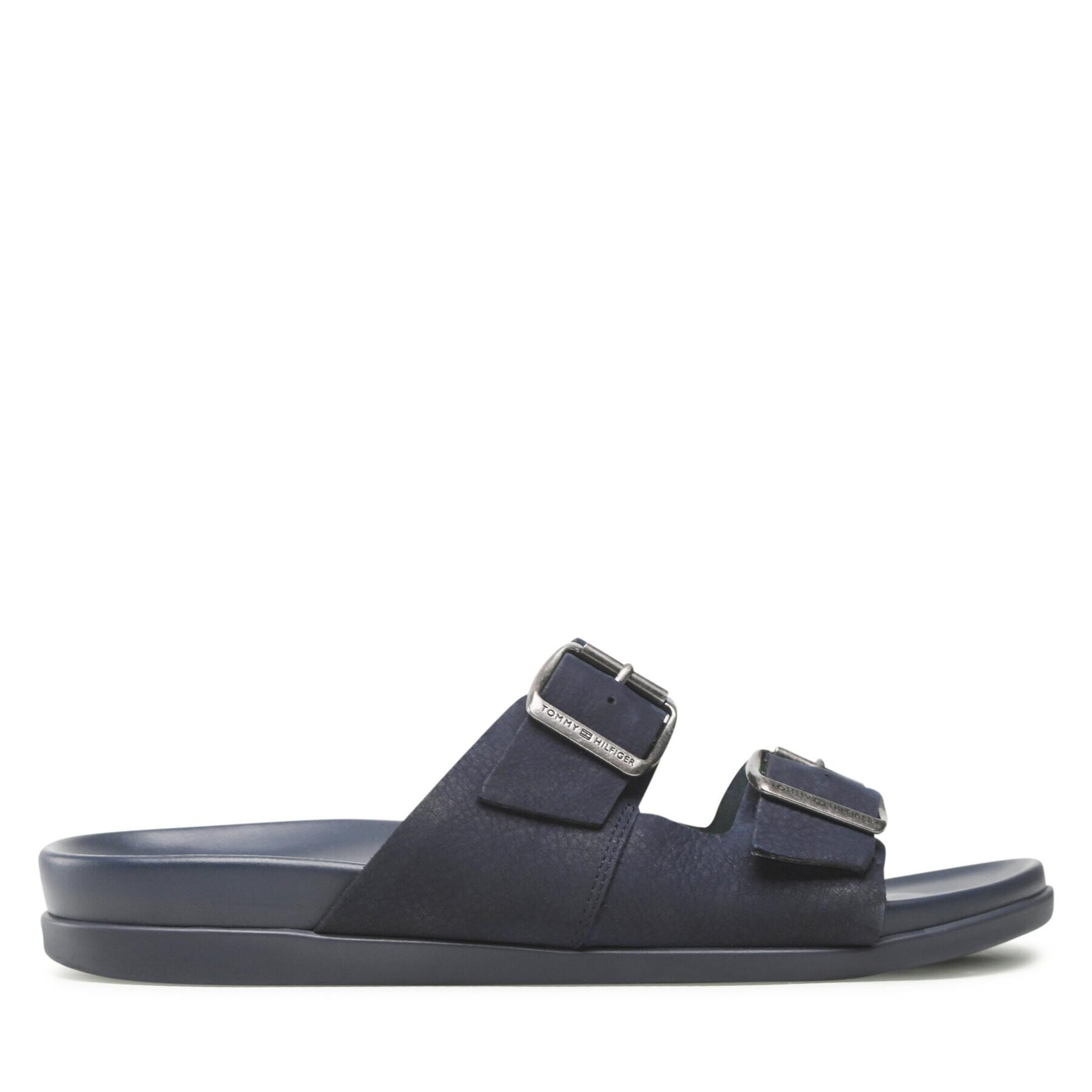 Tommy Hilfiger Nazouváky Hilfiger Nubuck Buckles Sandal FM0FM04459 Tmavomodrá - Pepit.cz