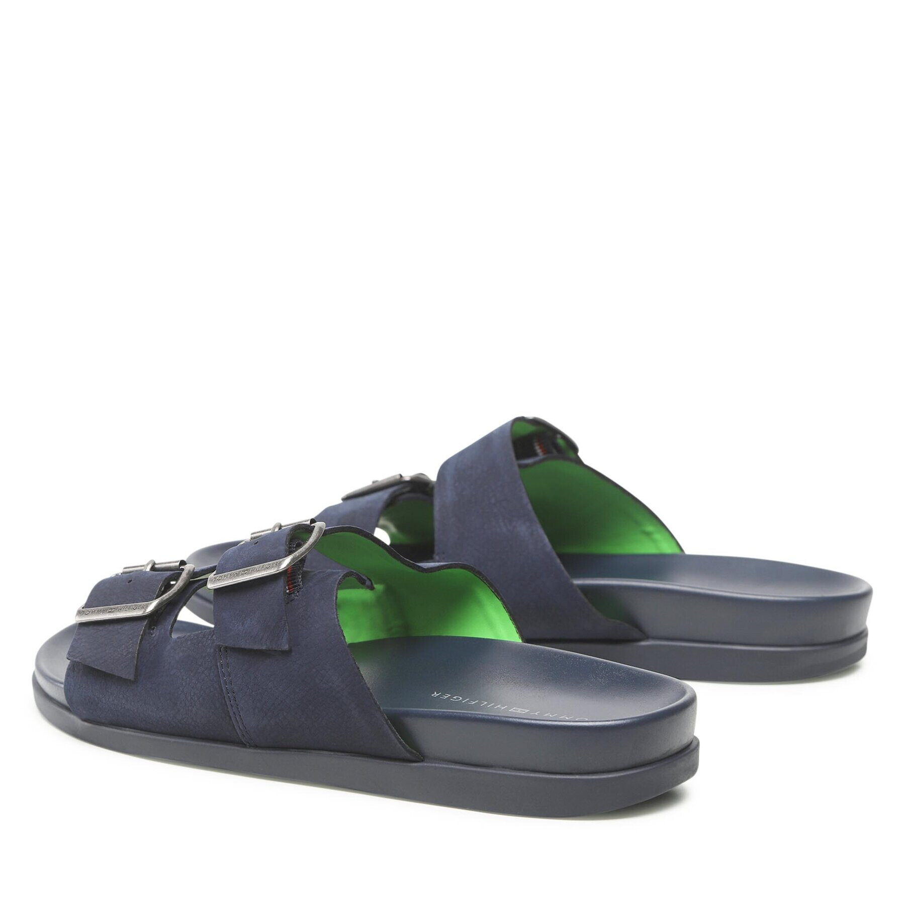 Tommy Hilfiger Nazouváky Hilfiger Nubuck Buckles Sandal FM0FM04459 Tmavomodrá - Pepit.cz