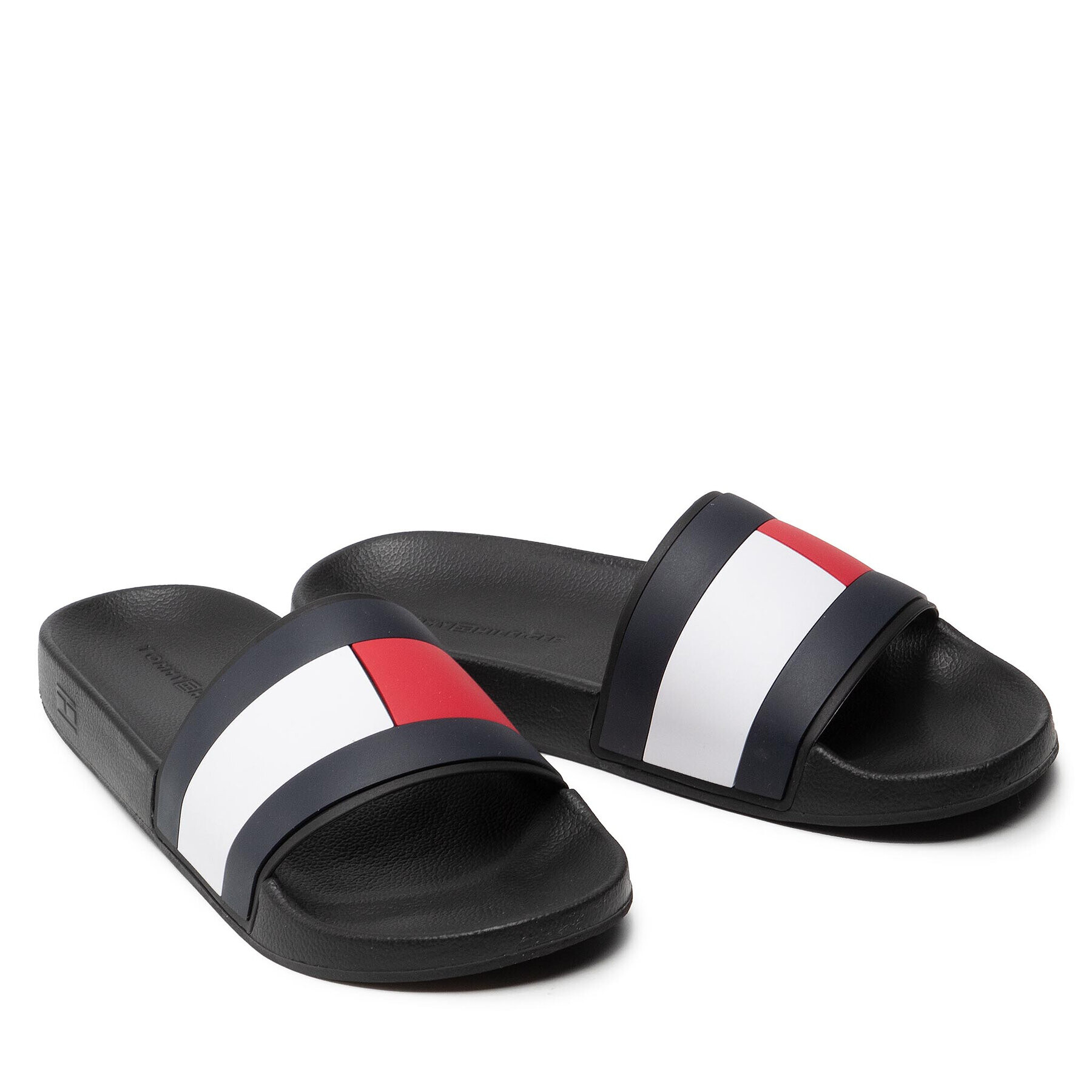 Tommy Hilfiger Nazouváky Rubber Th Flag Pool Slide FM0FM04263 Černá - Pepit.cz