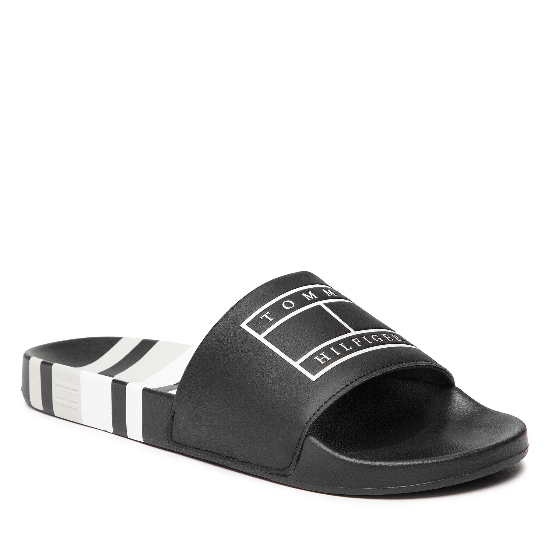 Tommy Hilfiger Nazouváky Strips Hilfiger Pool Slide FM0FM04061 Černá - Pepit.cz