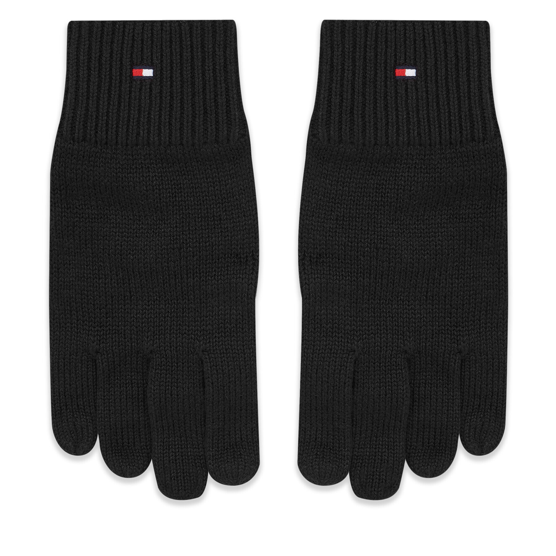 Tommy Hilfiger Pánské rukavice Essential Flag Knitted Gloves AM0AM11048 Černá - Pepit.cz