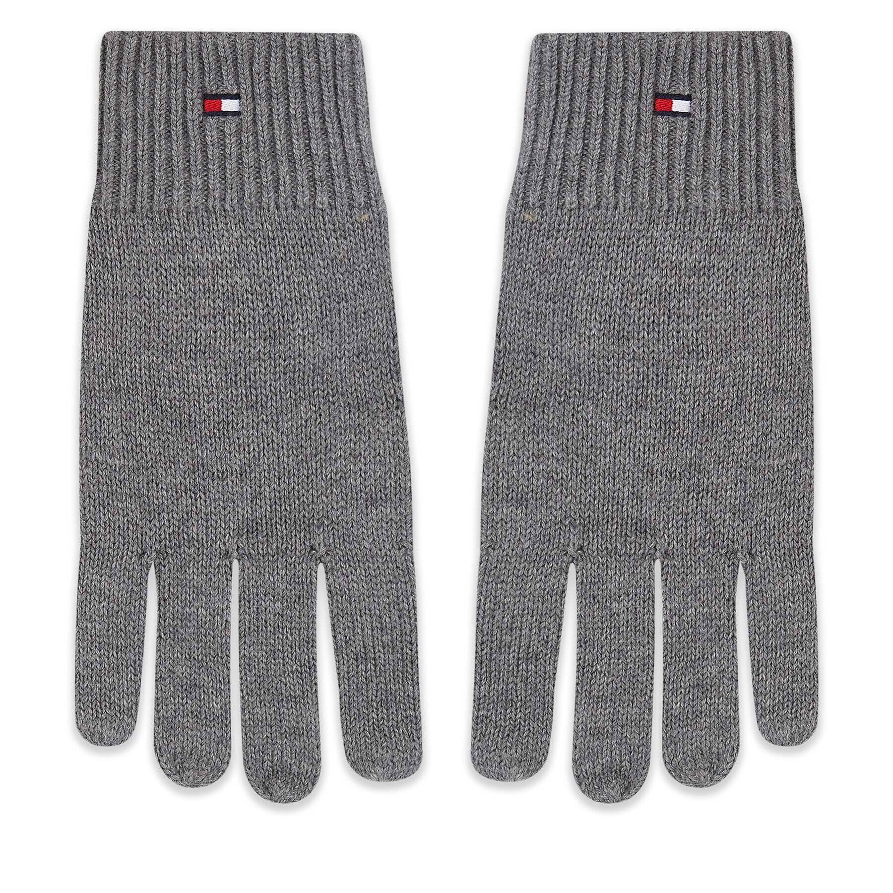 Tommy Hilfiger Pánské rukavice Essential Flag Knitted Gloves AM0AM11048 Šedá - Pepit.cz