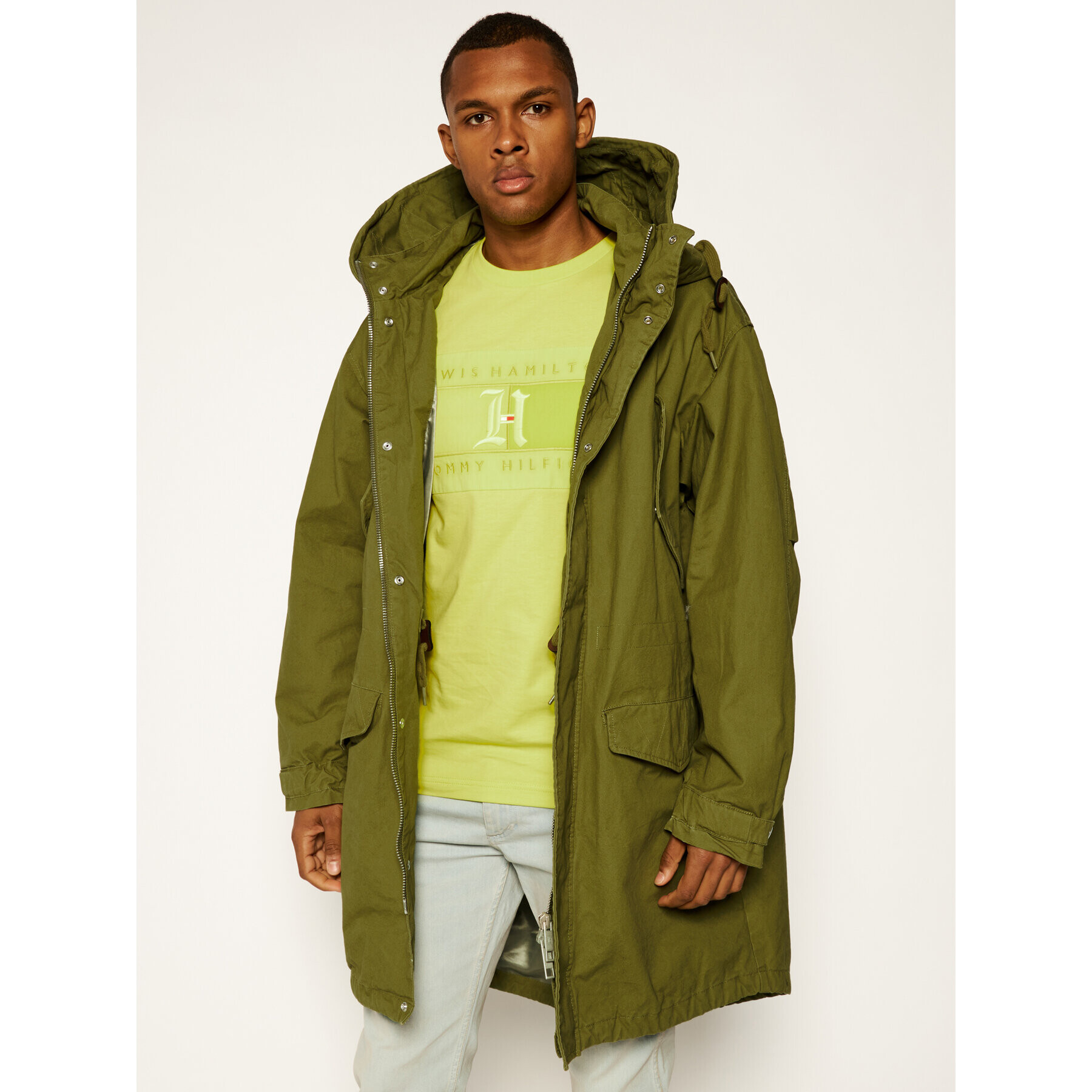 Tommy Hilfiger Parka LEWIS HAMILTON Lh MW0MW13370 Zelená Regular Fit - Pepit.cz