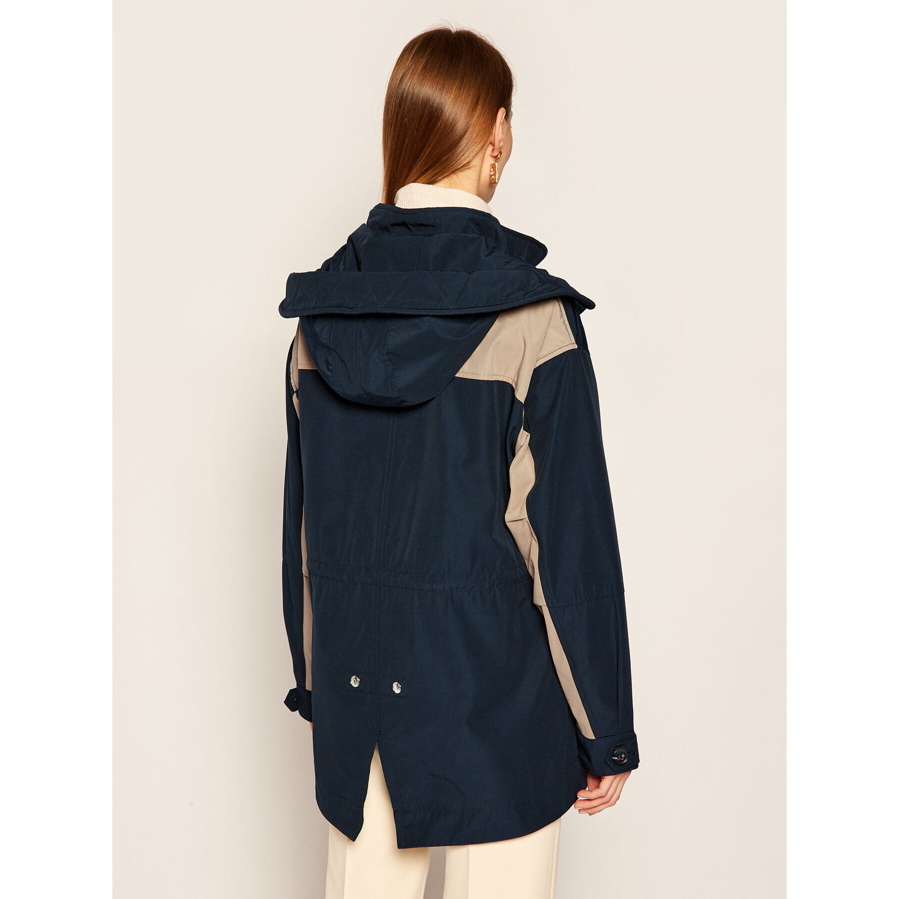 Tommy Hilfiger Parka Olivia Color-Block WW0WW28603 Tmavomodrá Regular Fit - Pepit.cz