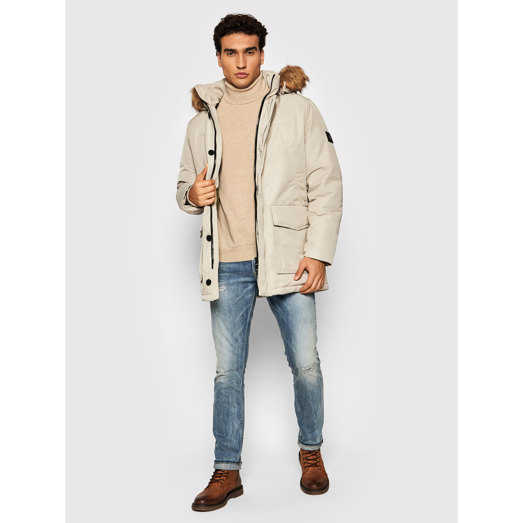 Tommy Hilfiger Parka Rockie MW0MW19663 Béžová Regular Fit - Pepit.cz