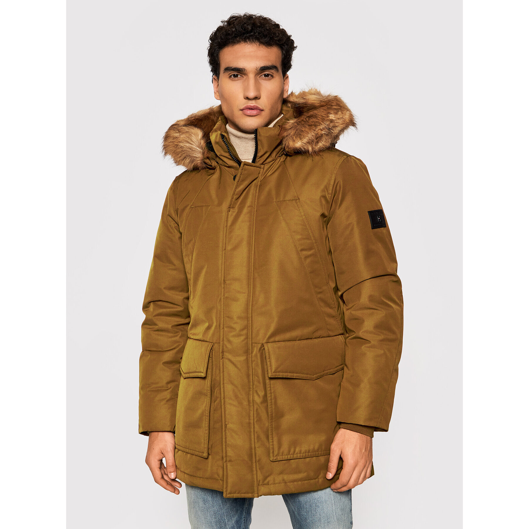 Tommy Hilfiger Parka Rockie MW0MW19663 Hnědá Regular Fit - Pepit.cz