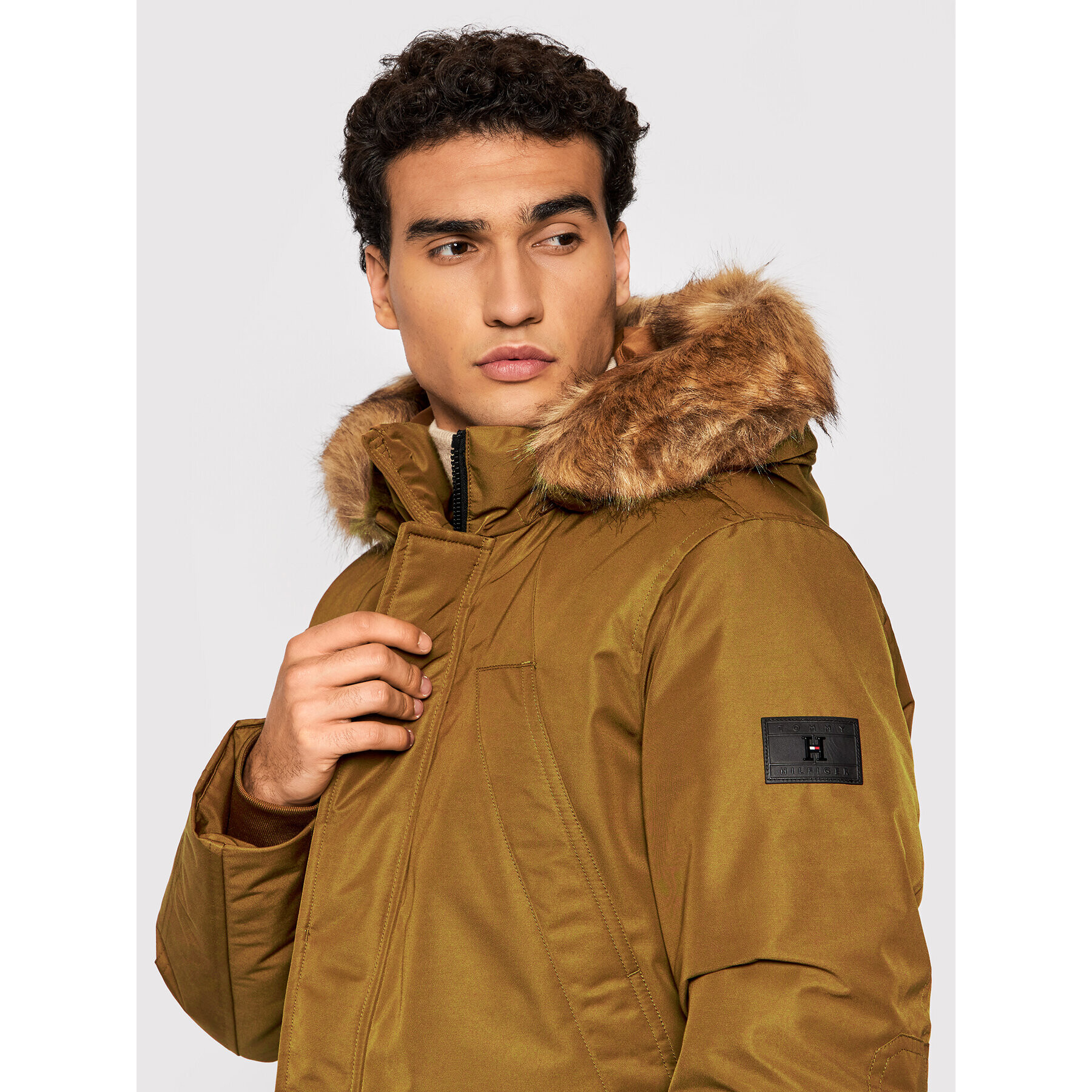 Tommy Hilfiger Parka Rockie MW0MW19663 Hnědá Regular Fit - Pepit.cz