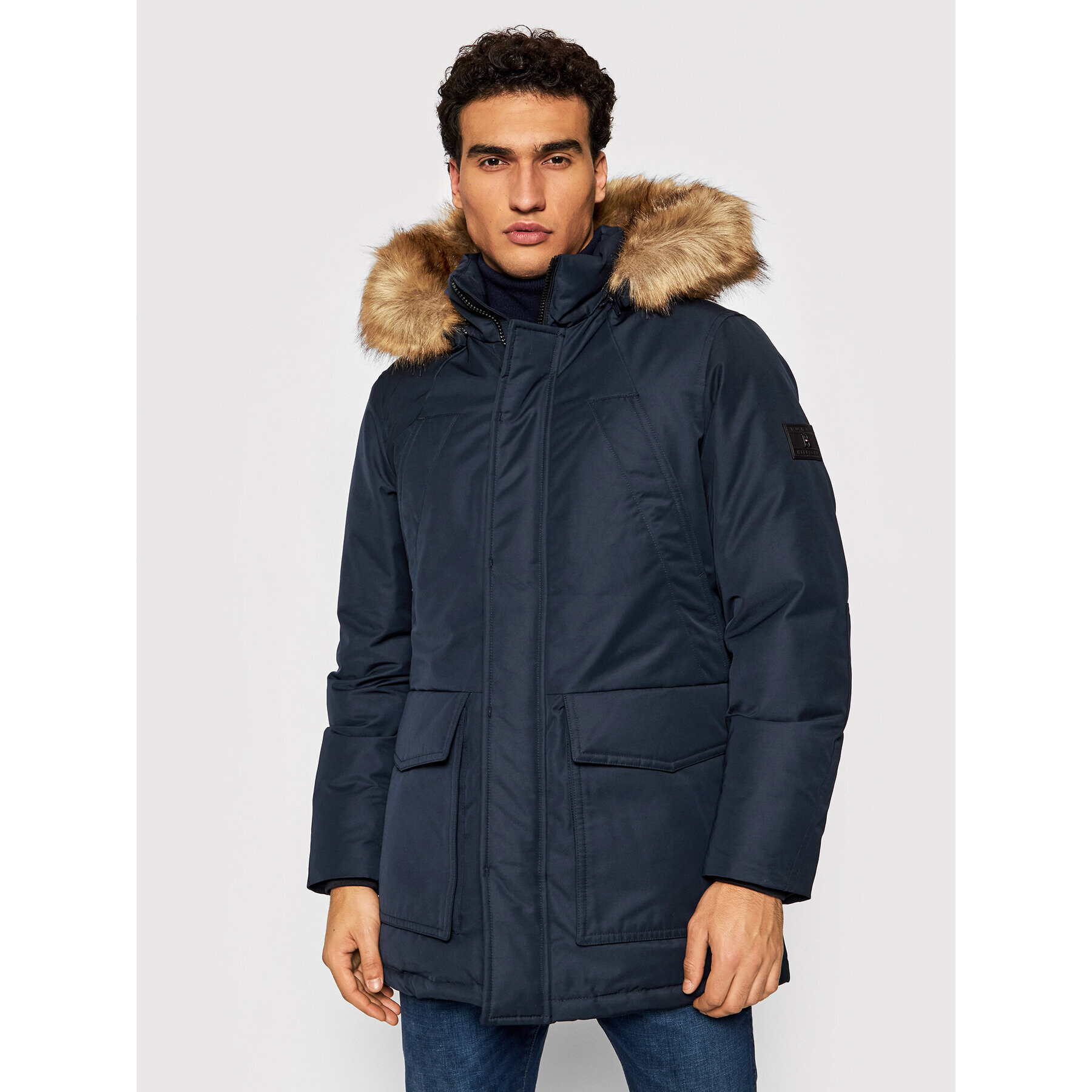 Tommy Hilfiger Parka Rockie MW0MW19663 Tmavomodrá Regular Fit - Pepit.cz