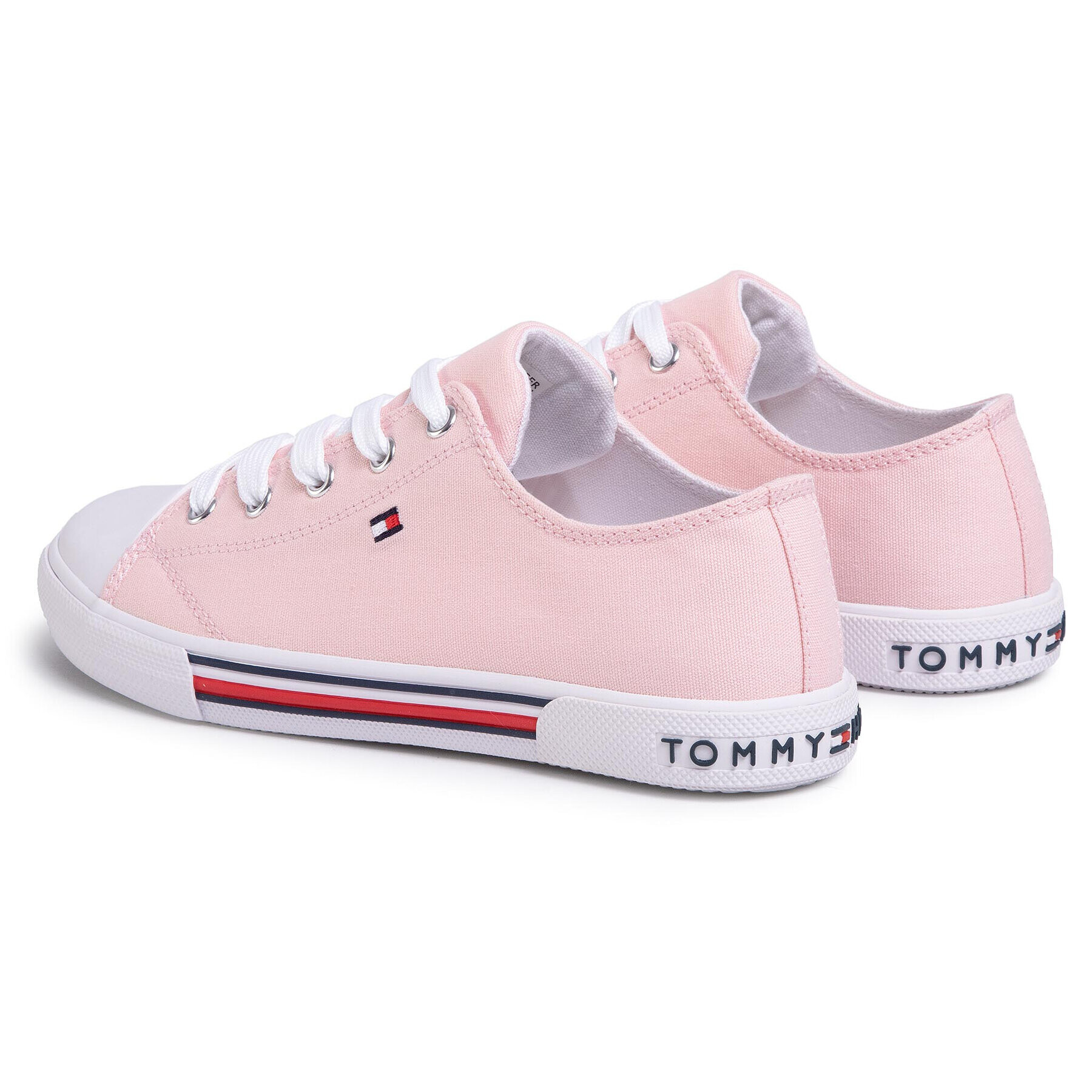 Tommy Hilfiger Plátěnky Low Cut Lace-Up Sneaker T3A4-30605-0890 S Růžová - Pepit.cz