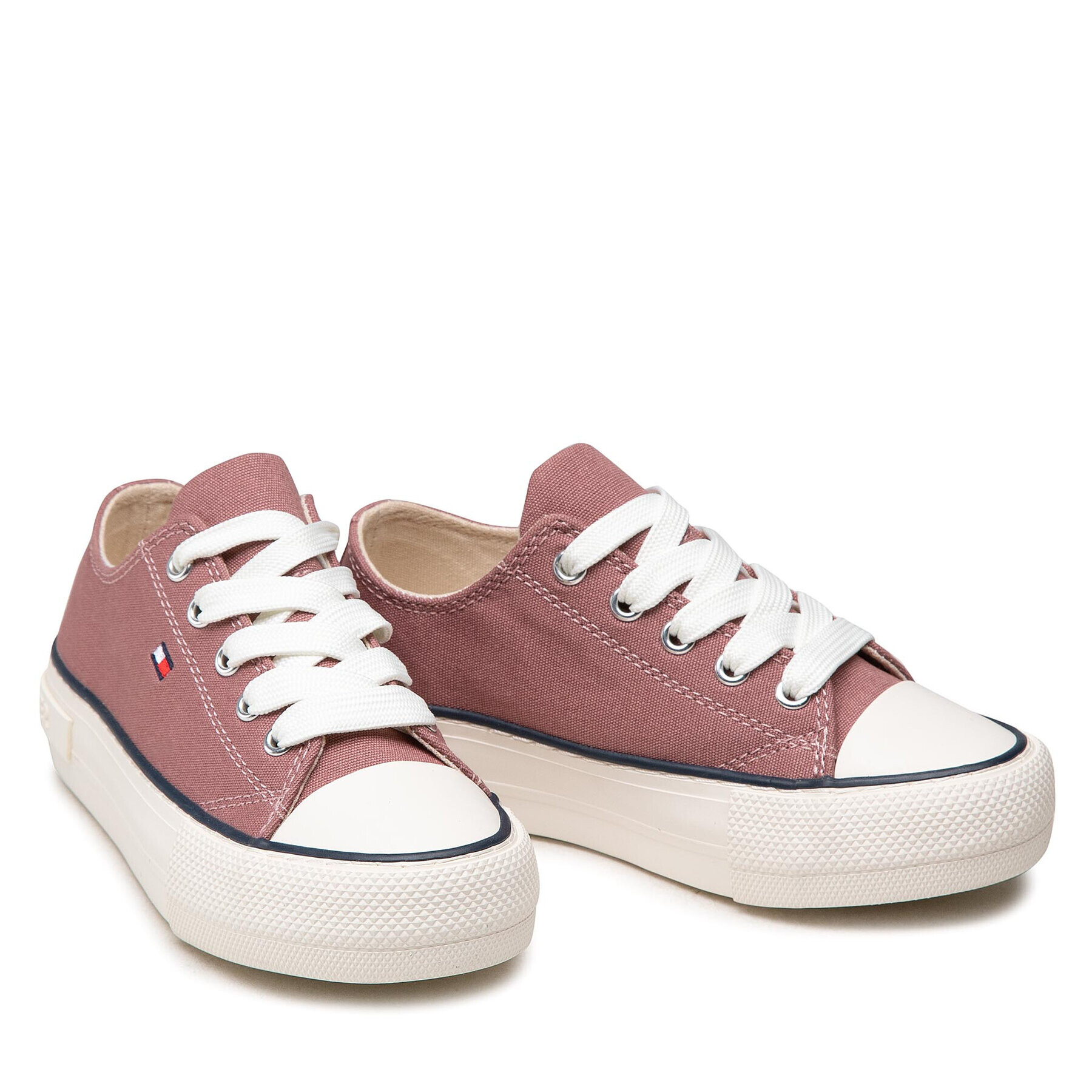 Tommy Hilfiger Plátěnky Low Cut Lace-Up Sneaker T3A4-32118-0890 M Růžová - Pepit.cz