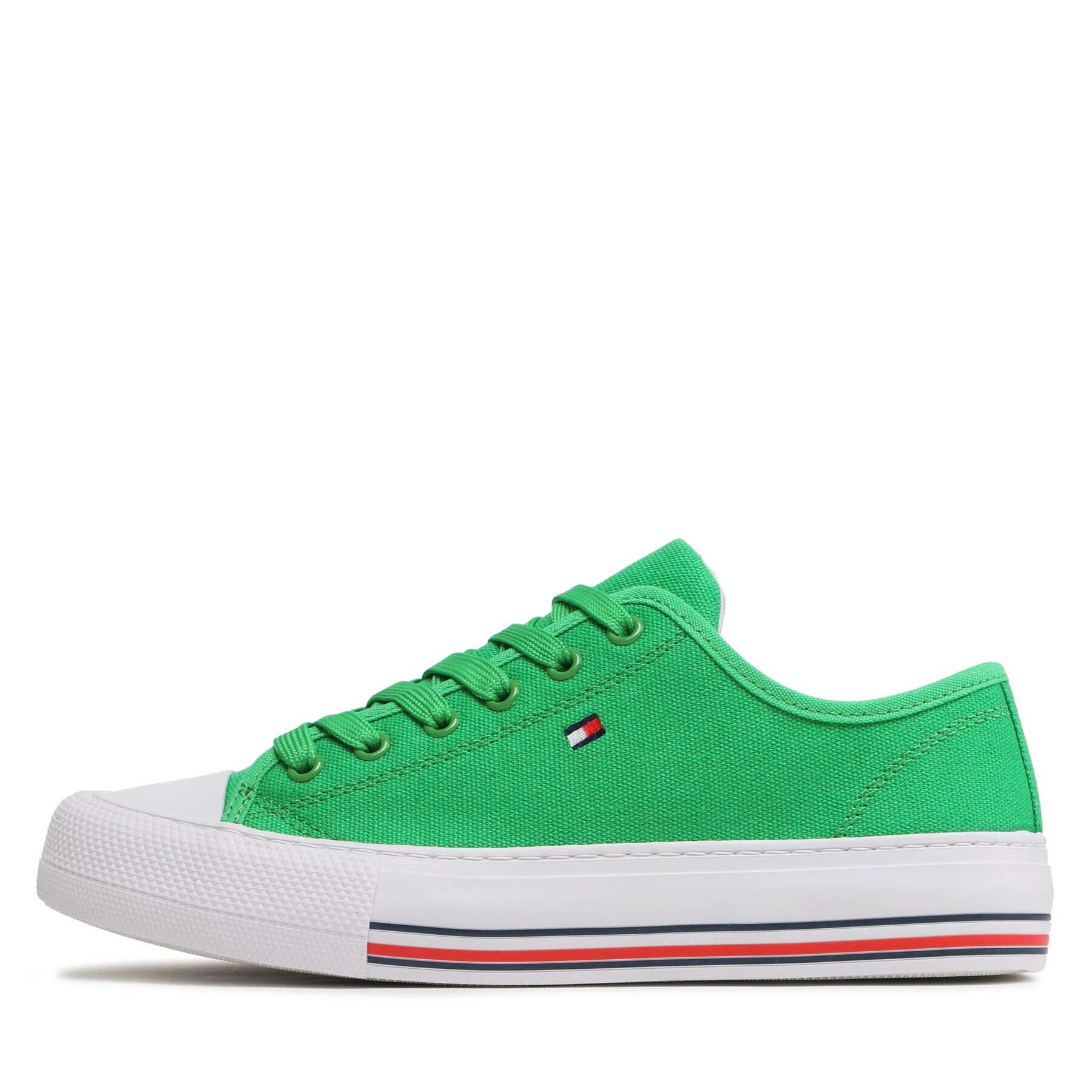 Tommy Hilfiger Plátěnky Low Cut Lace-Up Sneaker T3A9-32677-0890 Zelená - Pepit.cz