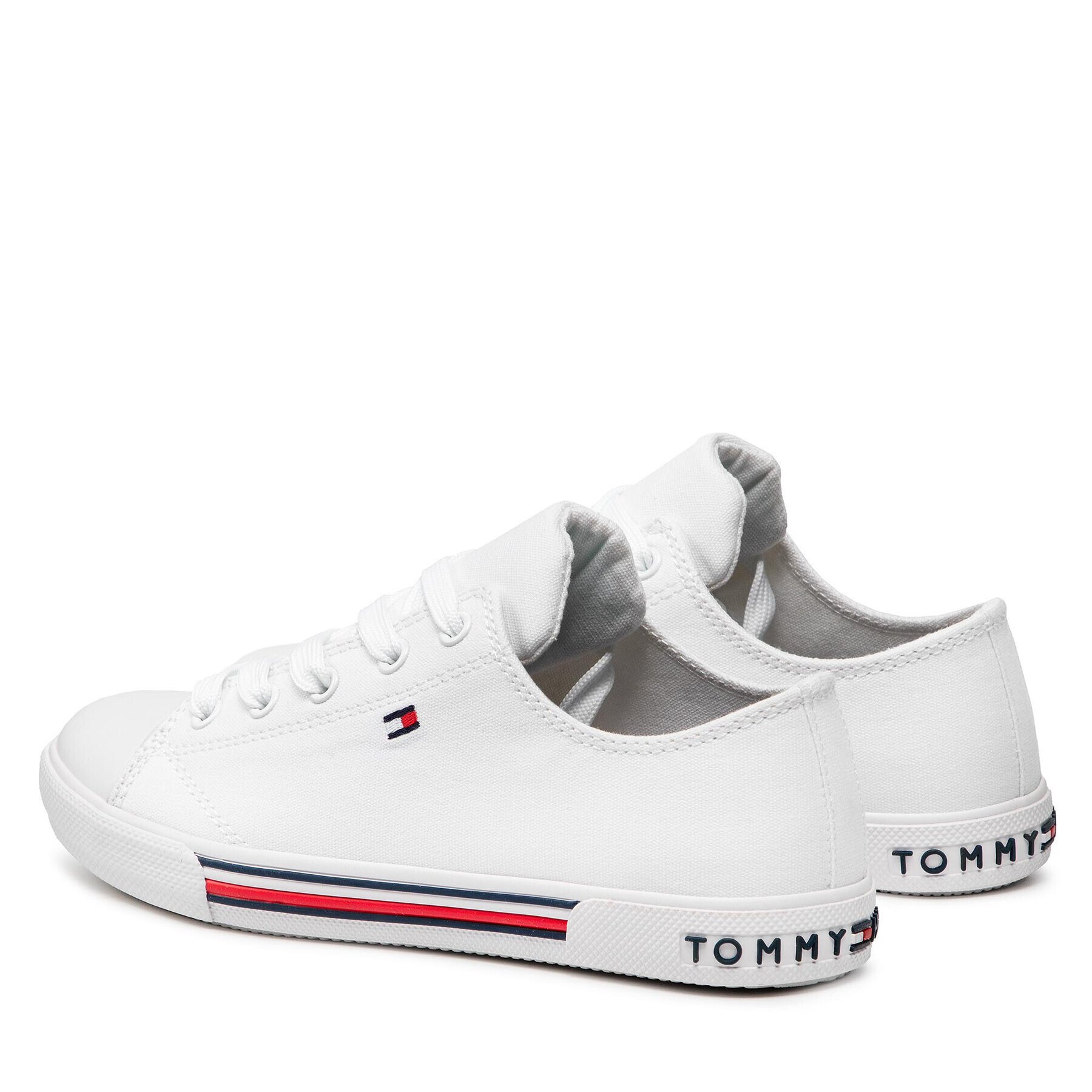 Tommy Hilfiger Plátěnky Low Cut Lace Up Sneaker T3X4-30692-0890 S Bílá - Pepit.cz