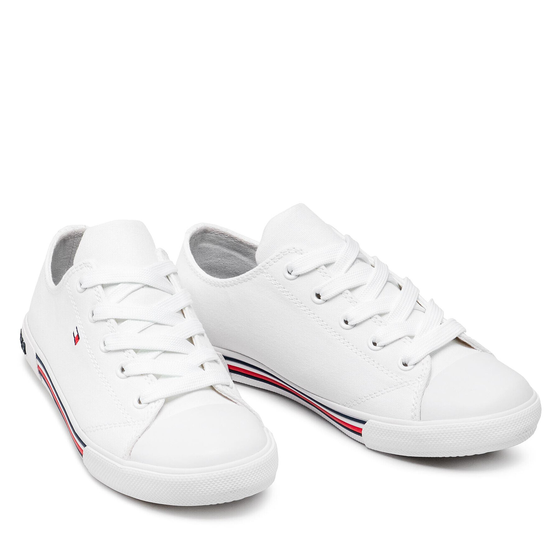 Tommy Hilfiger Plátěnky Low Cut Lace Up Sneaker T3X4-30692-0890 S Bílá - Pepit.cz