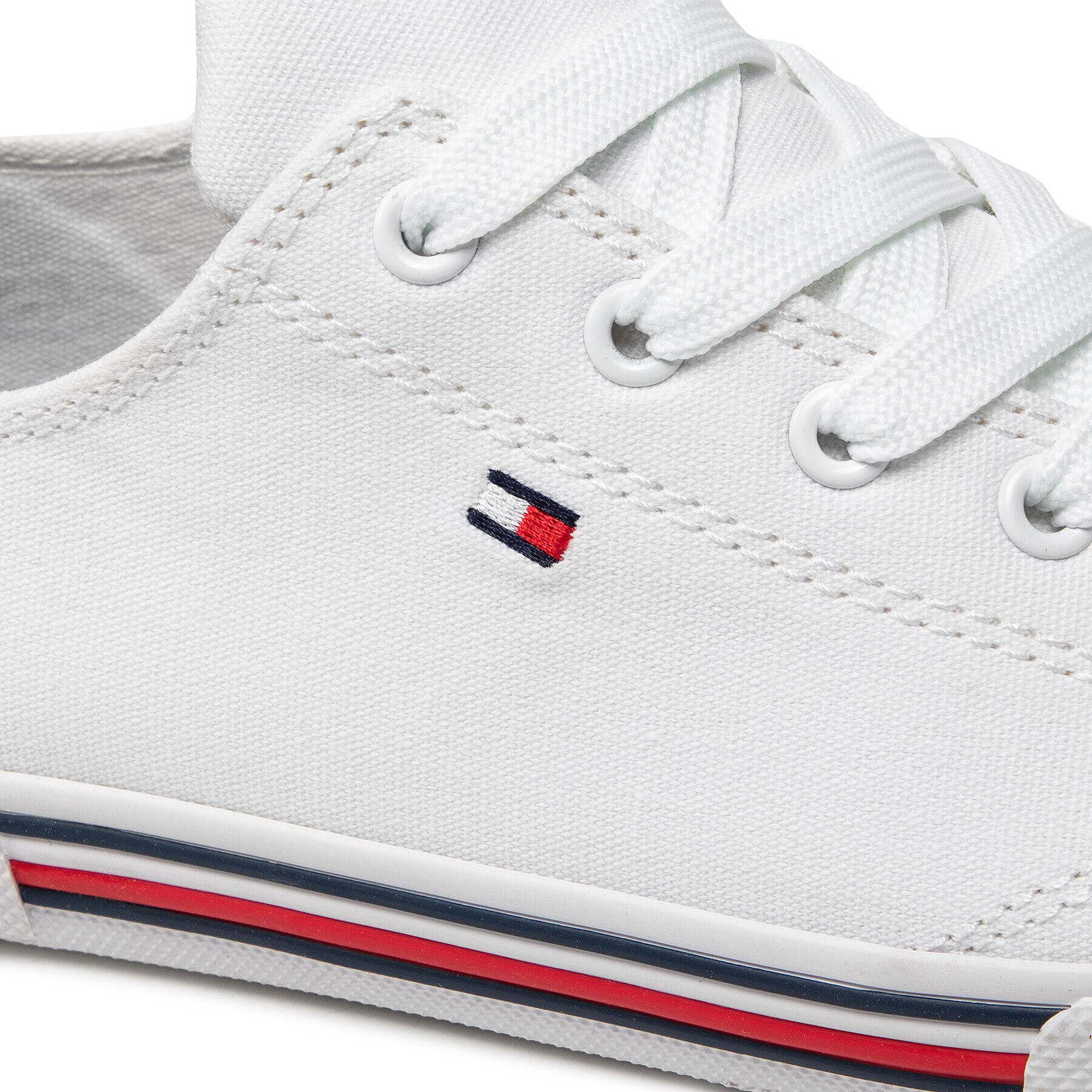 Tommy Hilfiger Plátěnky Low Cut Lace Up Sneaker T3X4-30692-0890 S Bílá - Pepit.cz