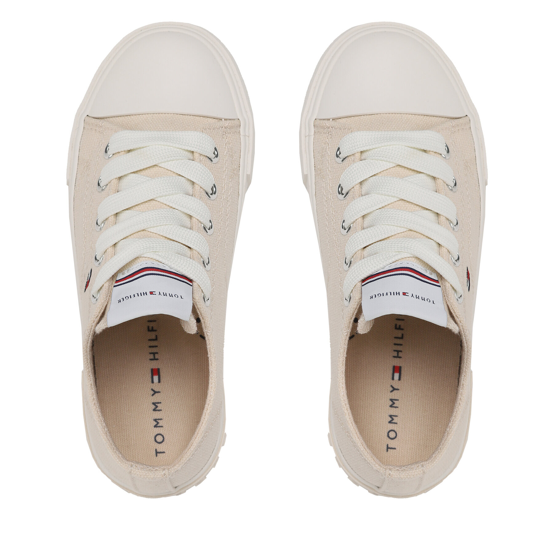 Tommy Hilfiger Plátěnky Low Cut Lace-Up Sneaker T3X9-32827-0890 M Béžová - Pepit.cz