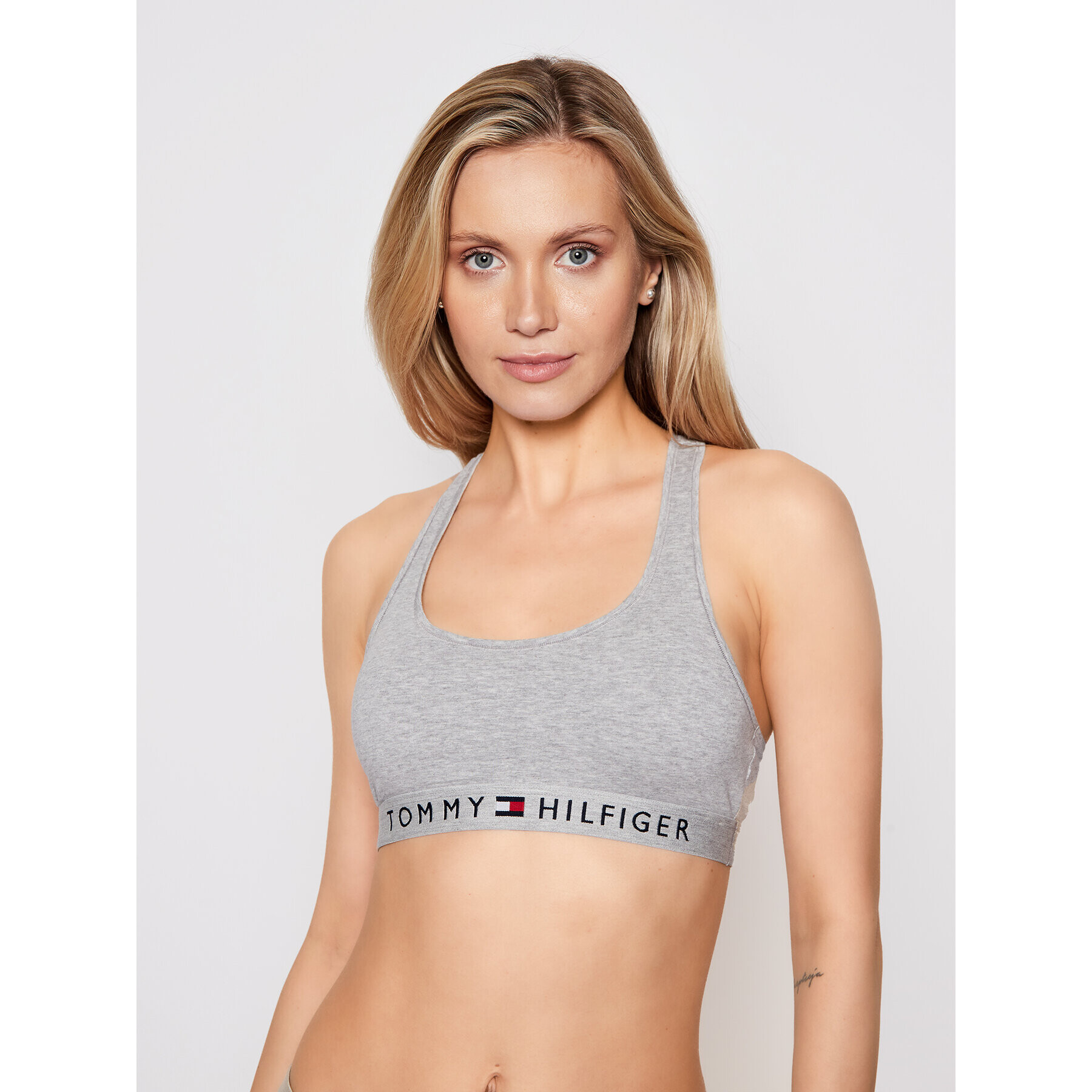 Tommy Hilfiger Podprsenkový top Bralette UW0UW02037 Šedá - Pepit.cz