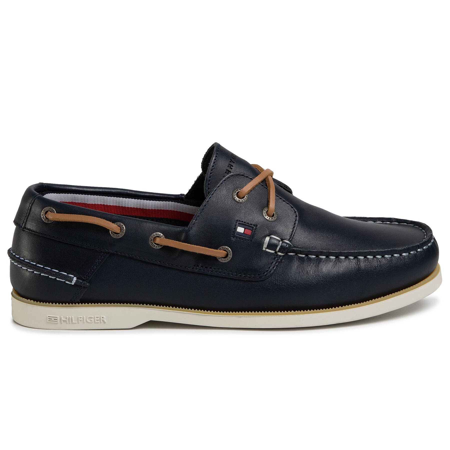 Tommy Hilfiger Polobotky Classic Leather Boatshoe FM0FM02735 Tmavomodrá - Pepit.cz