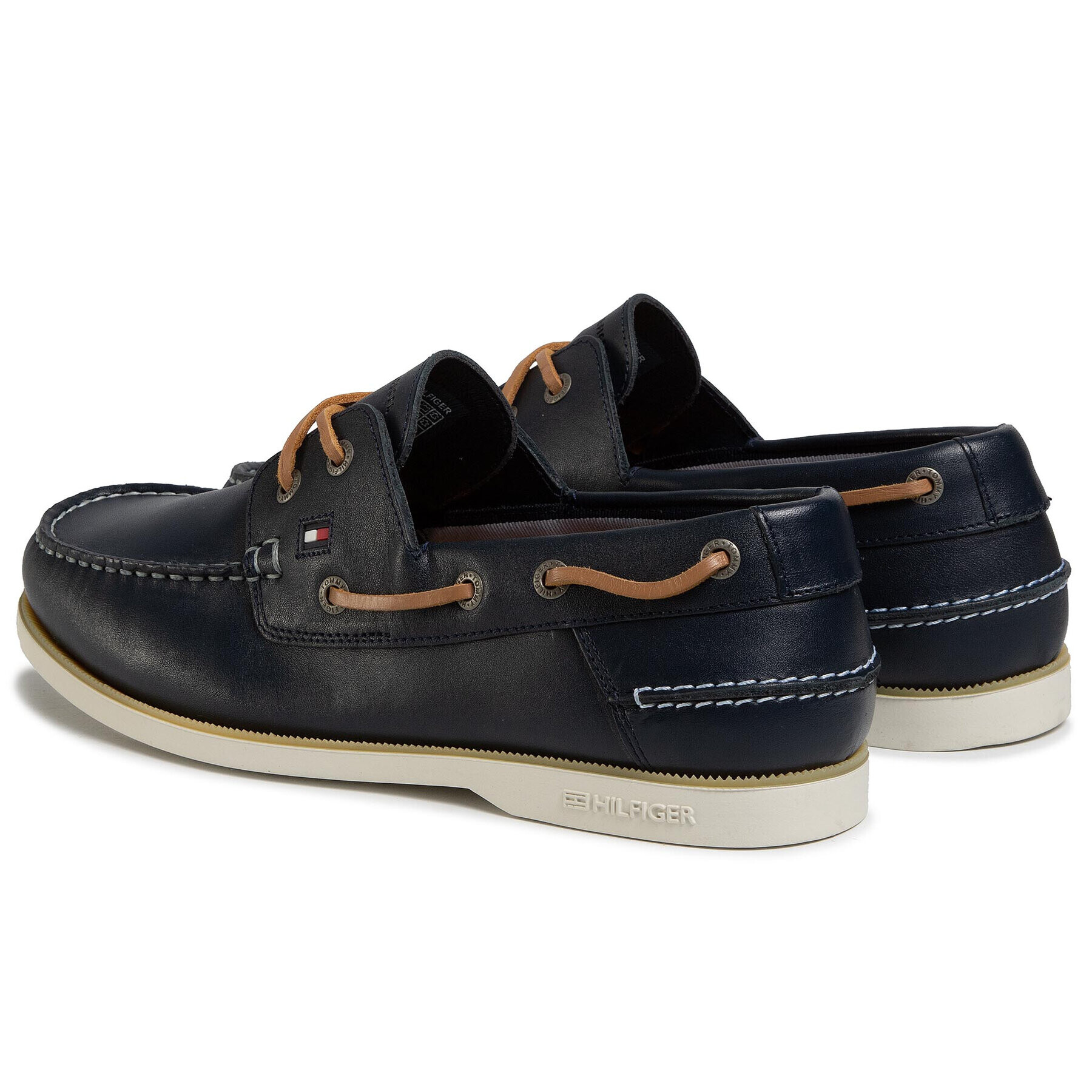 Tommy Hilfiger Polobotky Classic Leather Boatshoe FM0FM02735 Tmavomodrá - Pepit.cz