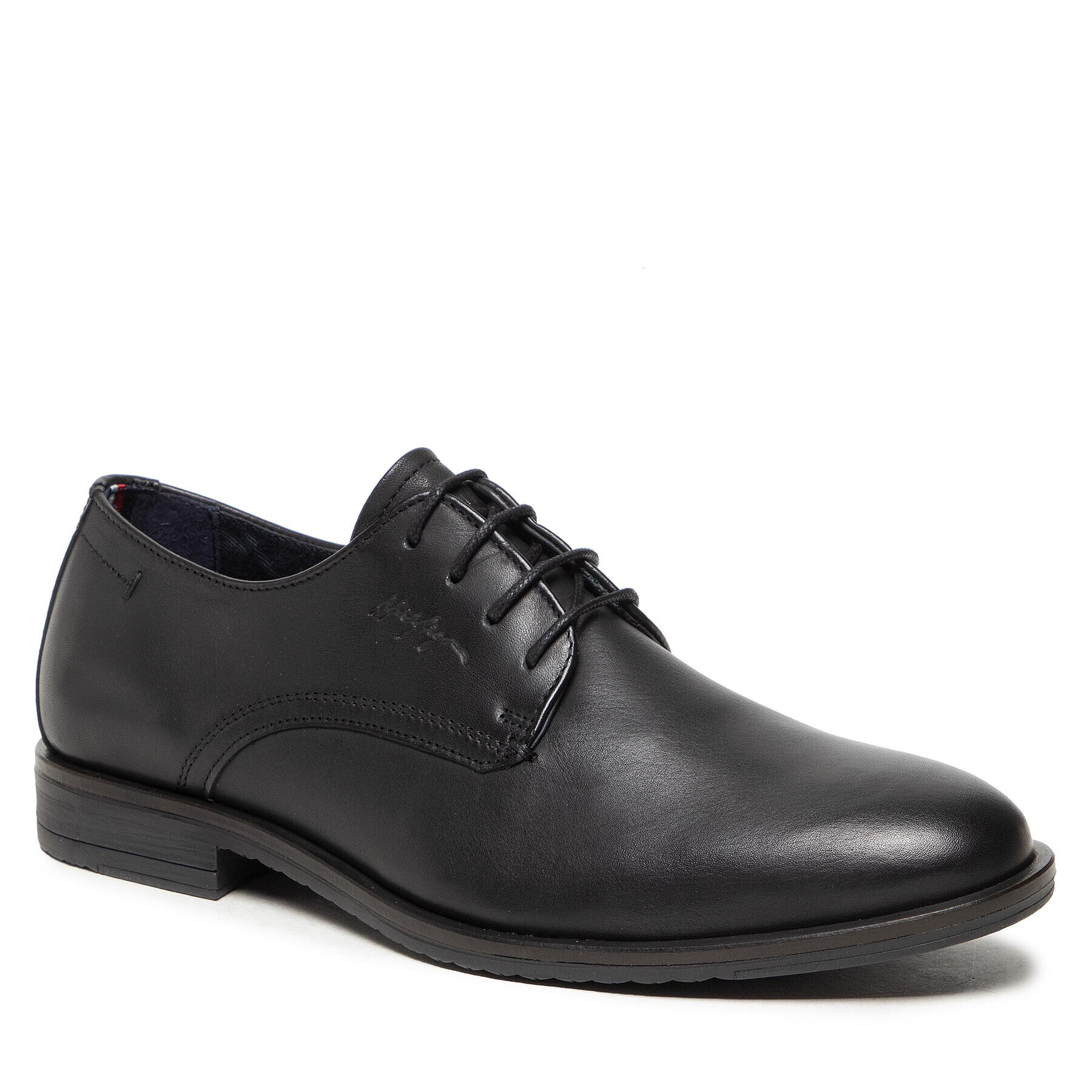 Tommy Hilfiger Polobotky Core Leather Lace Up Shoe FM0FM03760 Černá - Pepit.cz