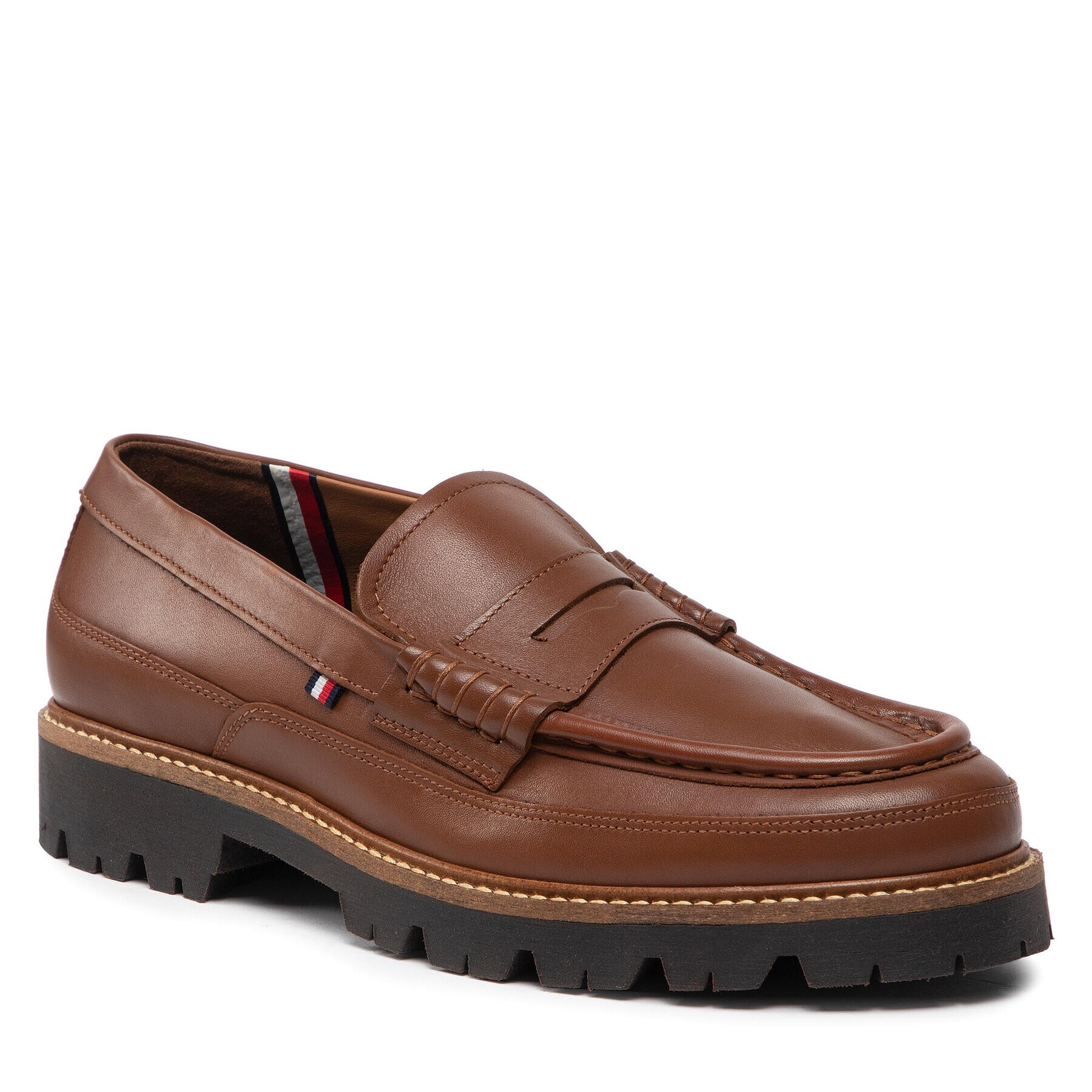 Tommy Hilfiger Polobotky Fashion Leather Loafer FM0FM04107 Hnědá - Pepit.cz