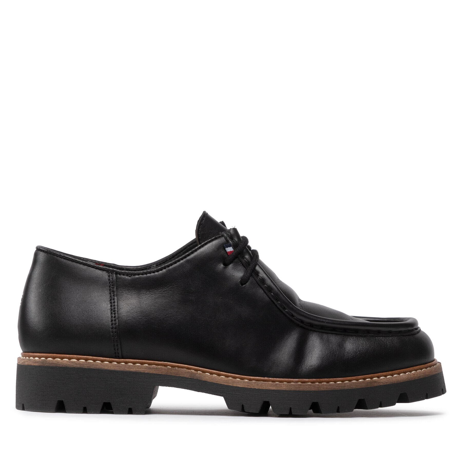 Tommy Hilfiger Polobotky Fashion Lth Mocassin Lace Shoe FM0FM04148 Černá - Pepit.cz