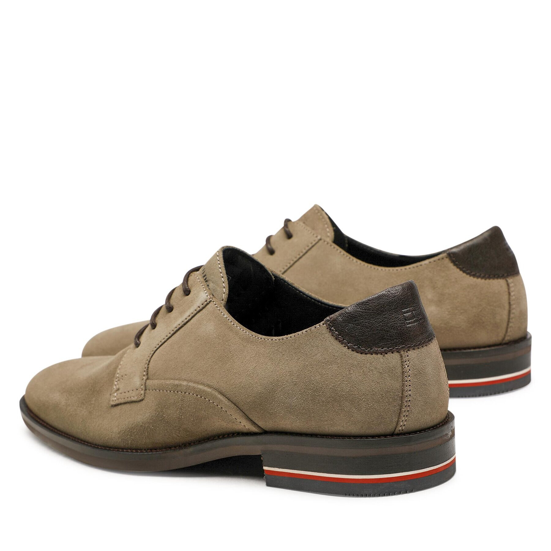 Tommy Hilfiger Polobotky Signature Hilfiger Suede Shoe FM0FM04215 Khaki - Pepit.cz