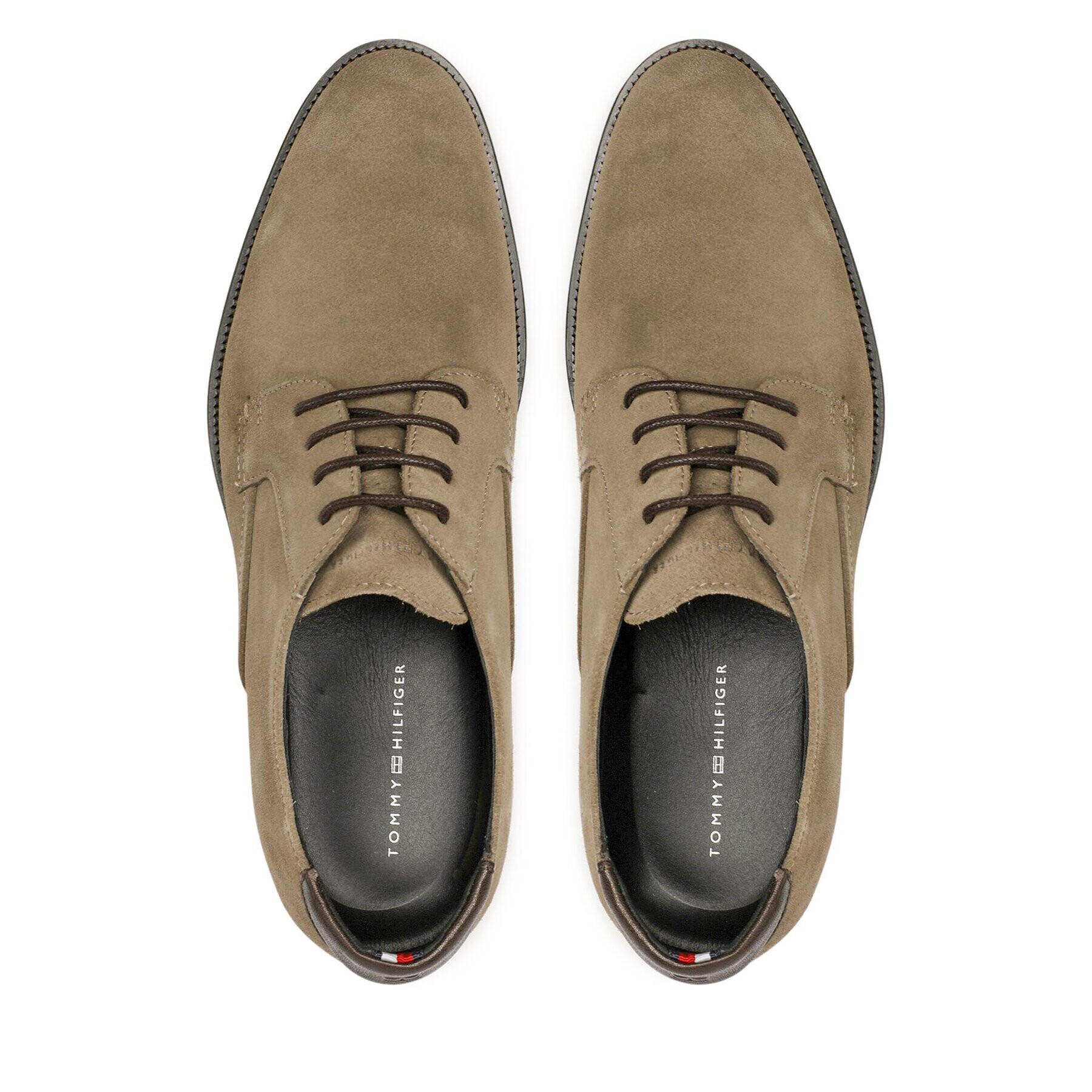 Tommy Hilfiger Polobotky Signature Hilfiger Suede Shoe FM0FM04215 Khaki - Pepit.cz